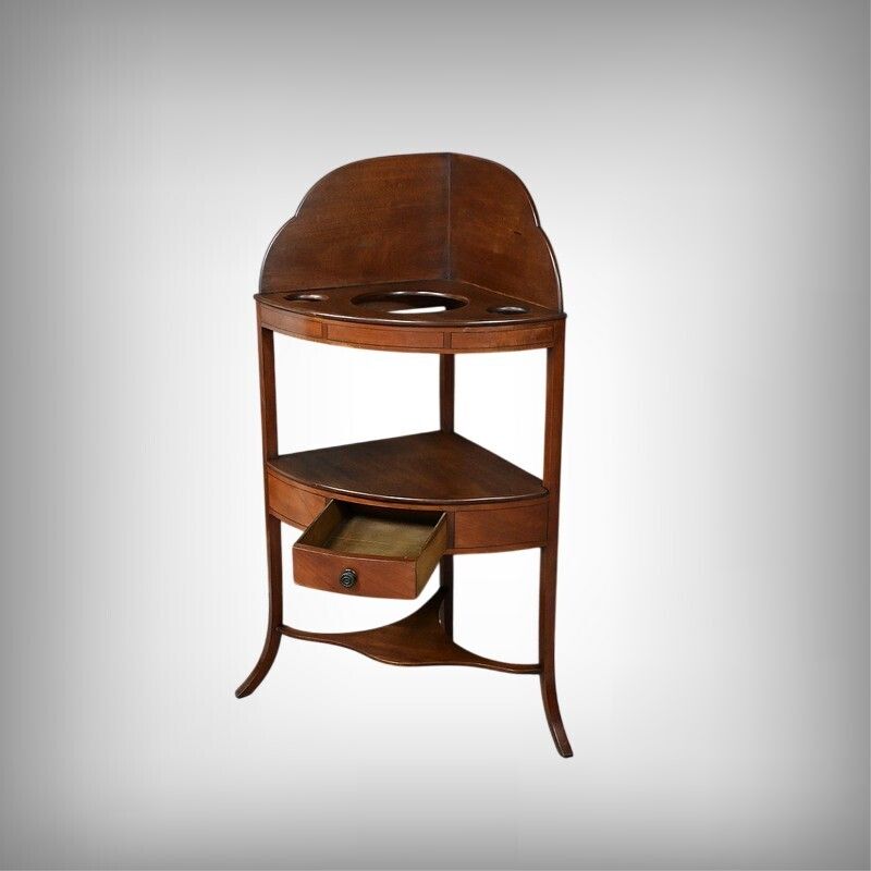 Small Mahogany Corner Vanity Unit – Early 20th Century photo furniture