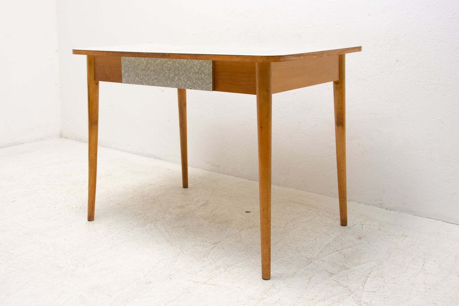 Midcentury Formica And Wood Central Table, Czechoslovakia, 1960s photo buy