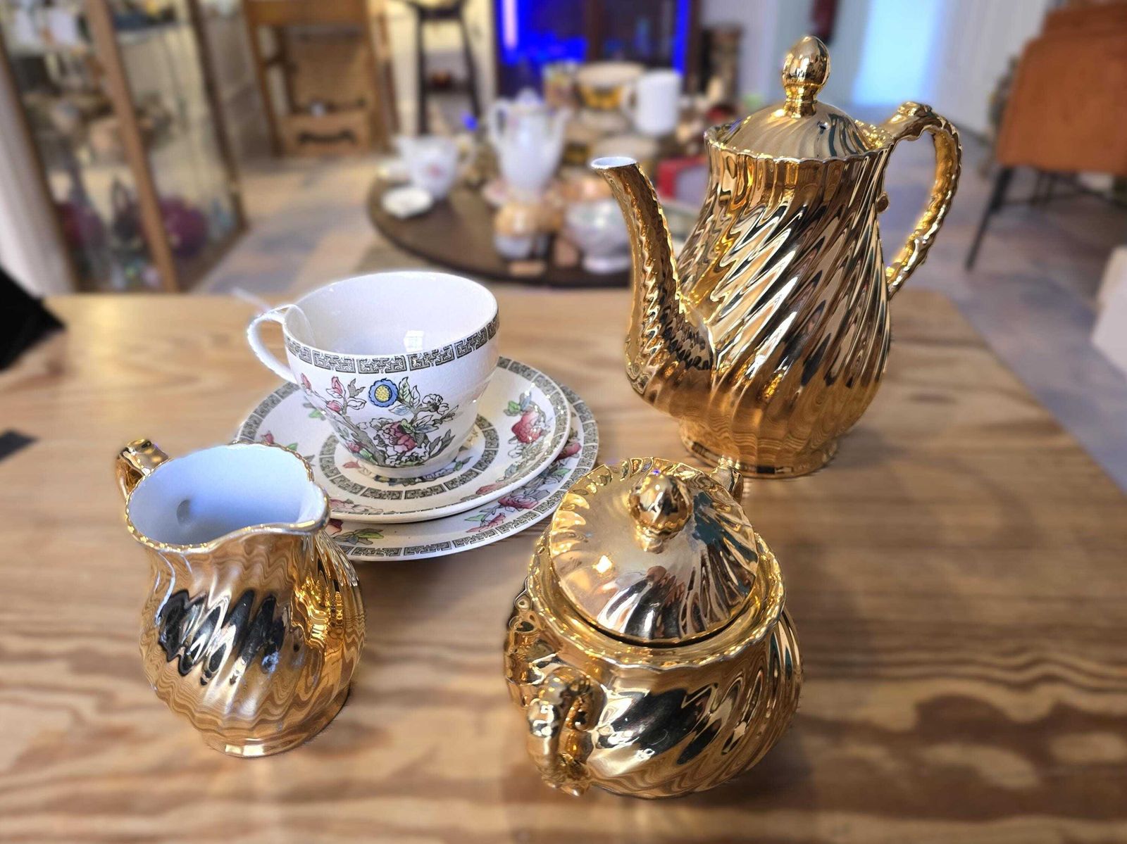 photo for sale Vintage 22kt Gold Coffee Set   Coffee Pot, Milk Jug And Sugar Bowl   St Kilda, Australia