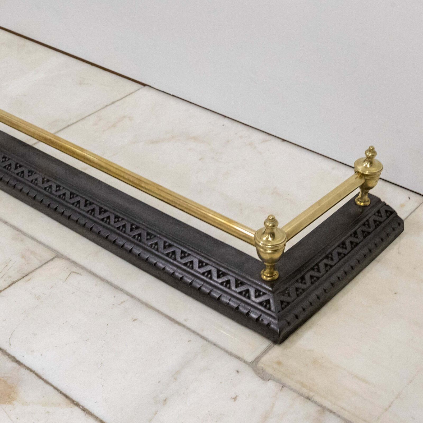 Antique Fireplace Fender With Finials photo buy