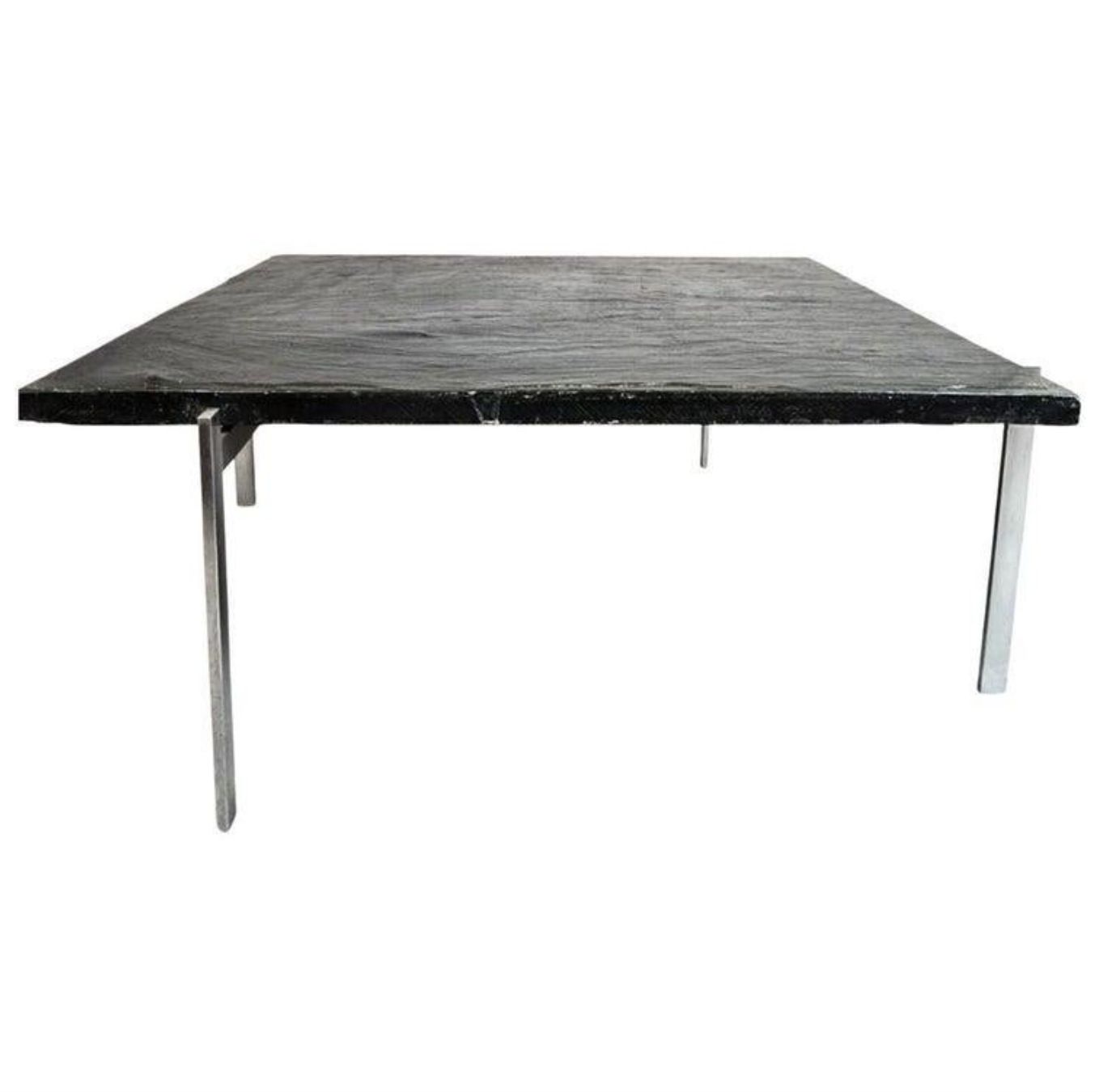 Poul Kjaerholm Pk61 Coffee Table Black Slate Top photo furniture