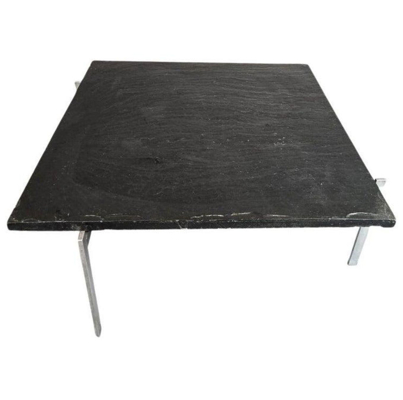 Poul Kjaerholm Pk61 Coffee Table Black Slate Top photo Furniture