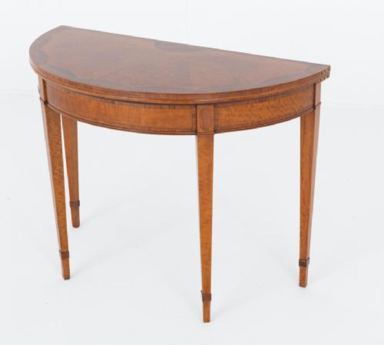 Hepplewhite Revival Card Games Table Satinwood 1900 photo furniture