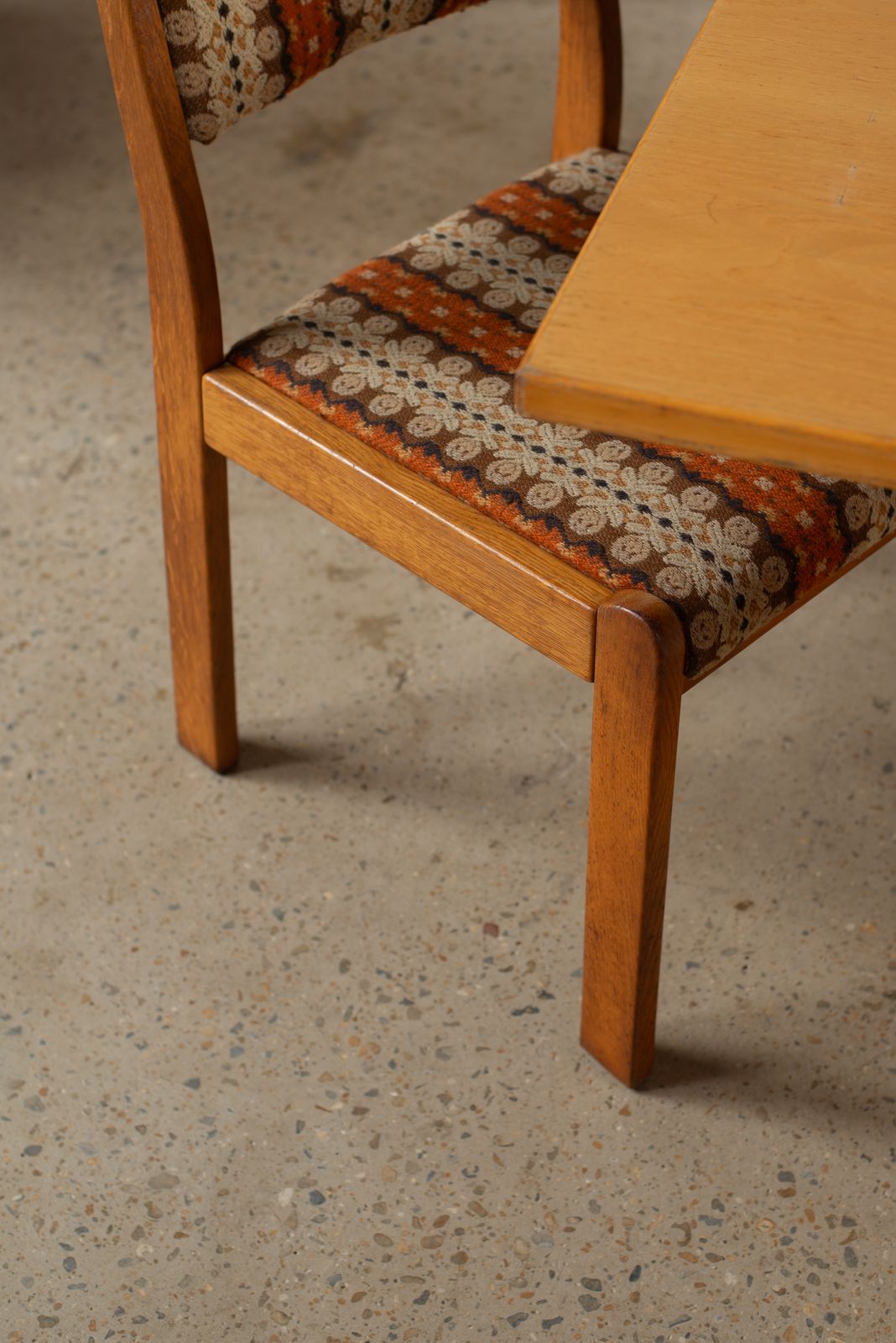 Set Of 4 Pine Chairs With Original Wool Upholstery, C1960 photo 1440.0