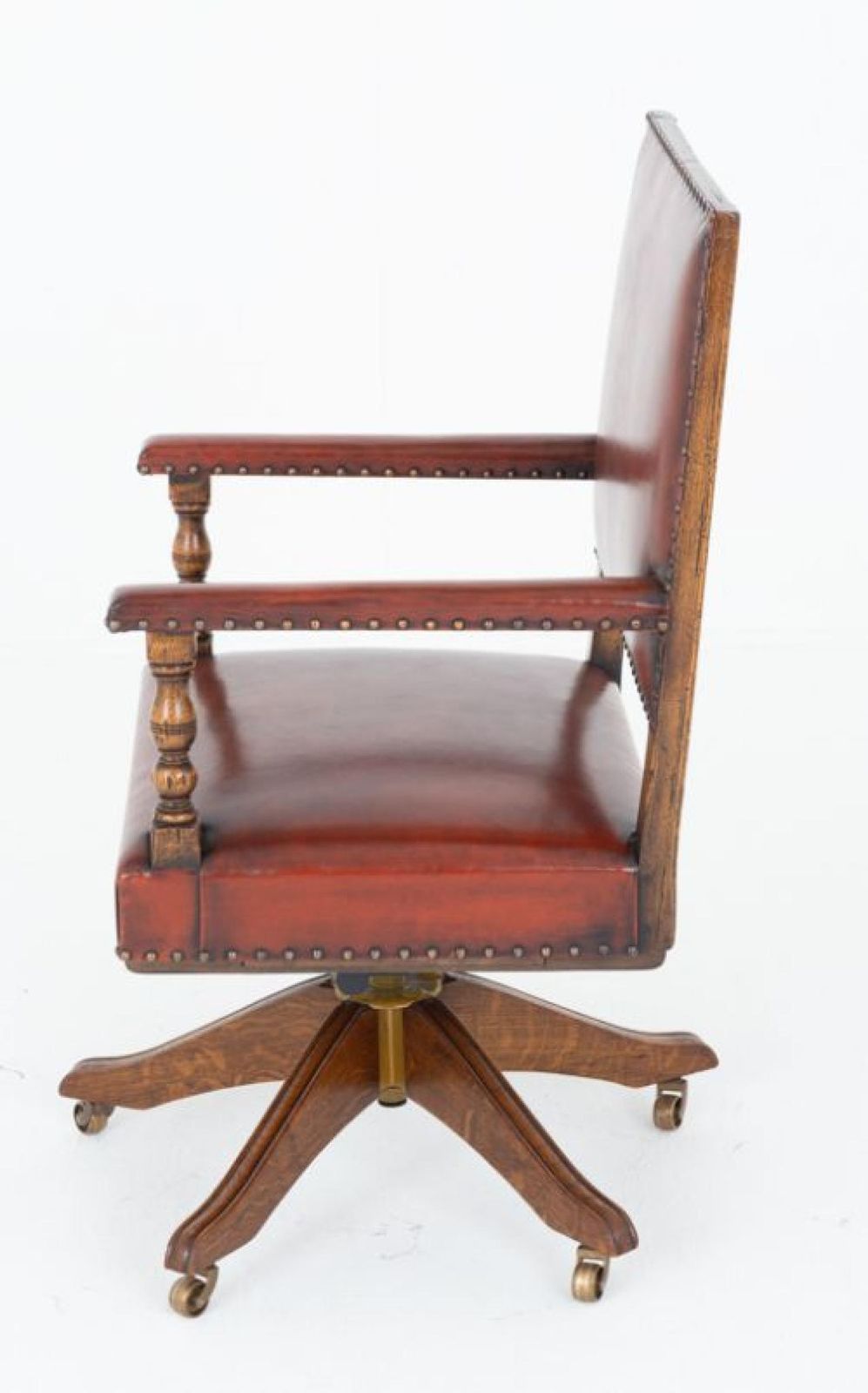 Arts And Crafts Desk Chair Swivel Office Seat Oak photo Furniture
