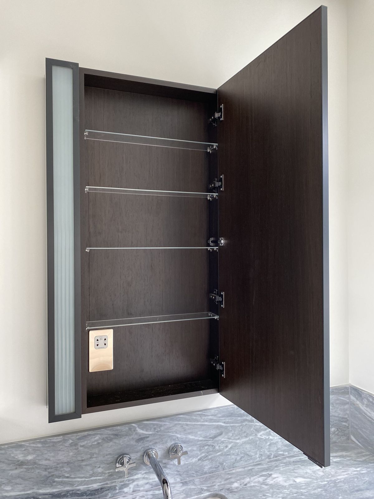 Luxury Bathroom Cabinet With Led Lighting And Dark Bronze Detail photo for sale
