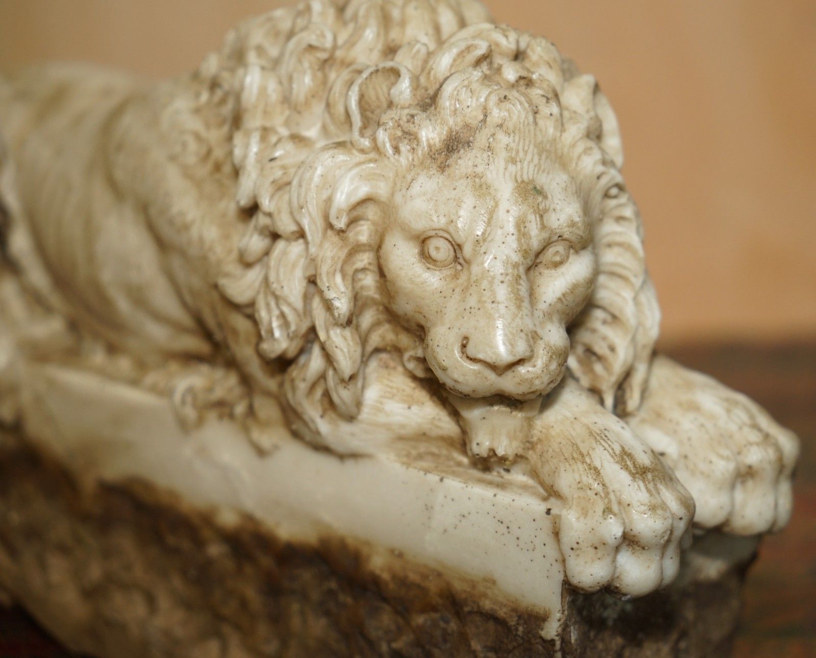 Pair Of Antique 19th Century Italian Antonio Canova Tomb Of Pope Clement Lions photo Art