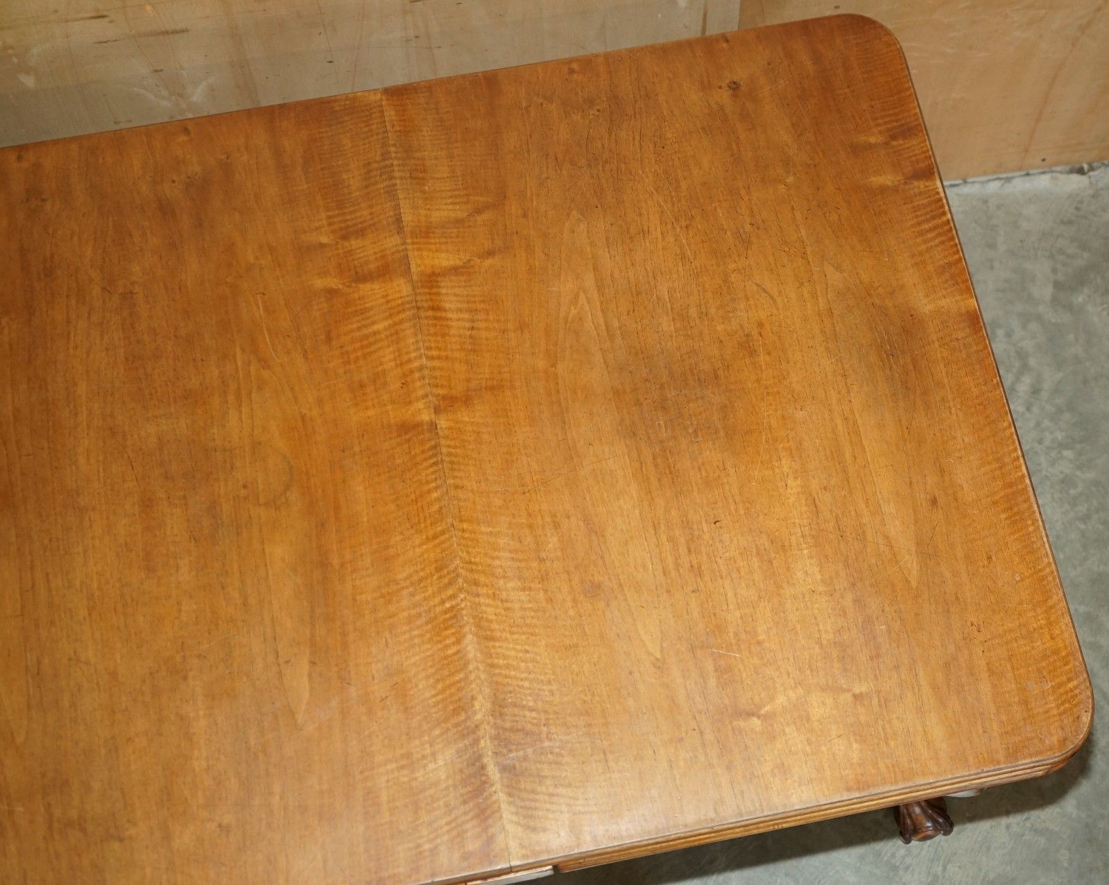 photo furniture Massively Extending Antique French Walnut Art Deco Claw & Ball Dining Table