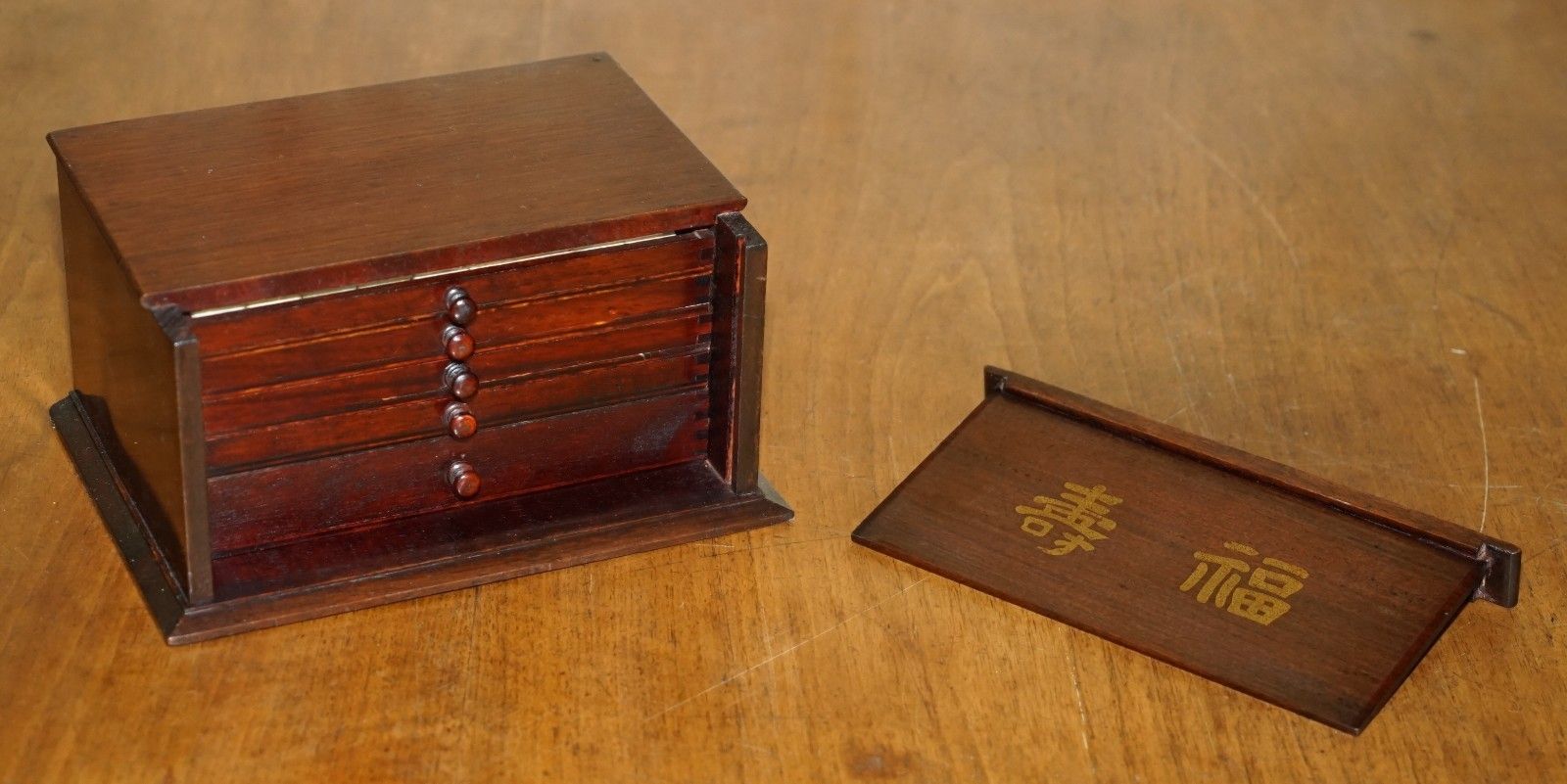 Exquisite Antique 4 Person Mahjong Suite Circa 1920's Chinese Export With Dice photo vinterior