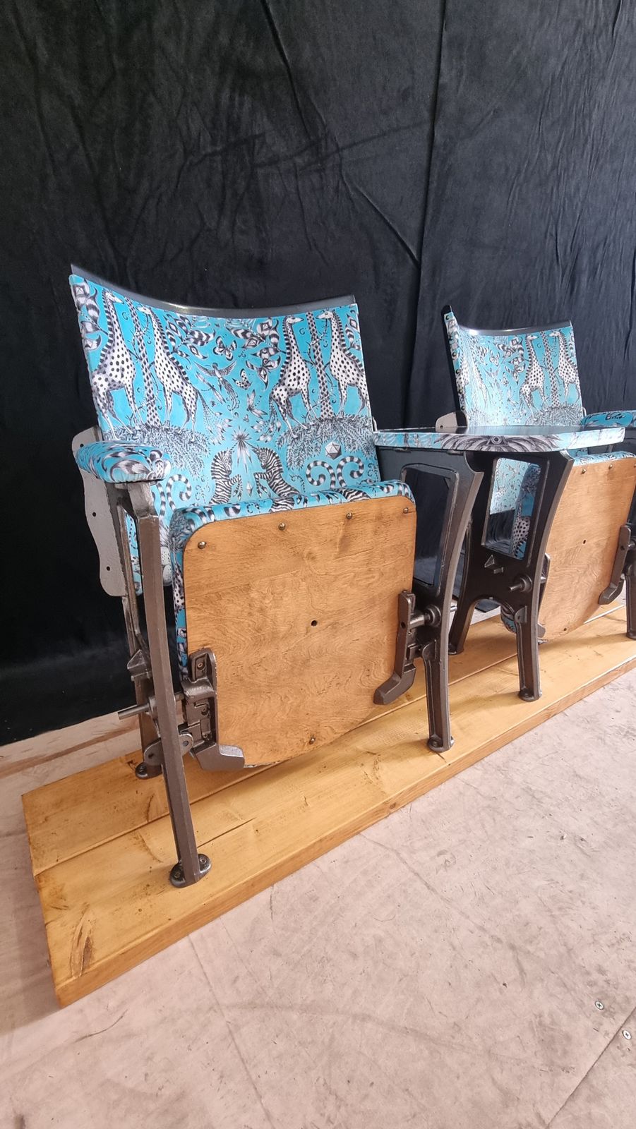 Vintage Cinema Seats With Table photo for sale
