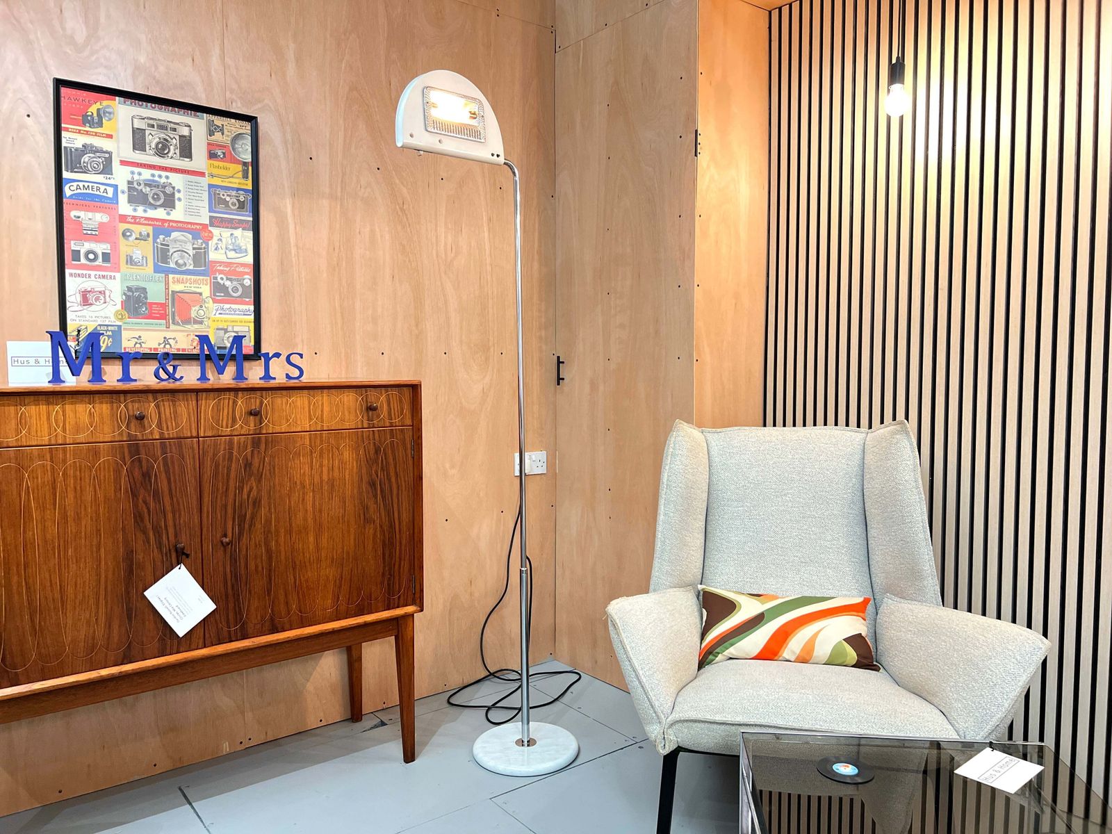 Bruno Gecchelin, Mezzaluna Floor Lamp With Marble Base And Chrome Shaft photo furniture