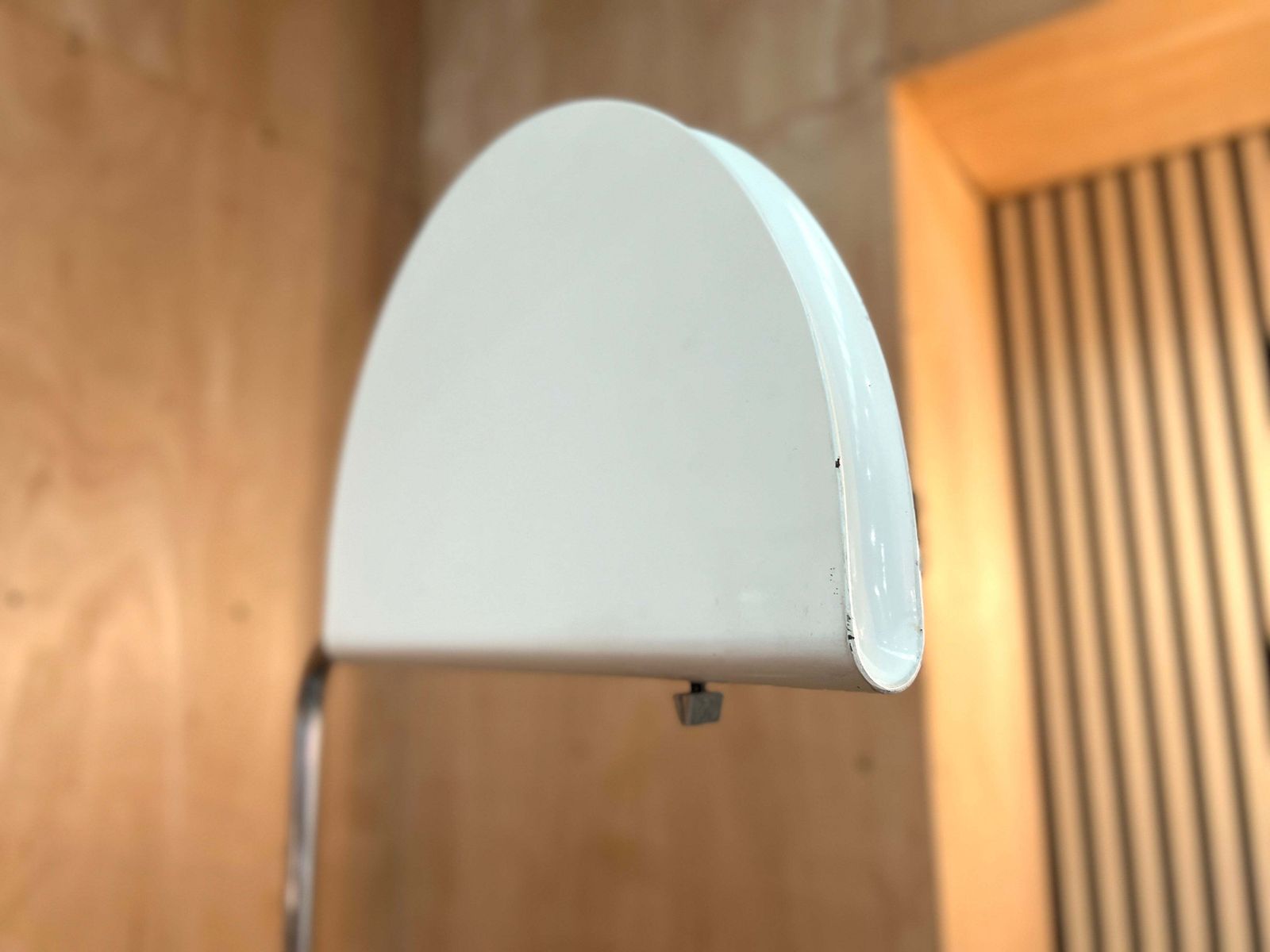 Bruno Gecchelin, Mezzaluna Floor Lamp With Marble Base And Chrome Shaft photo vintage