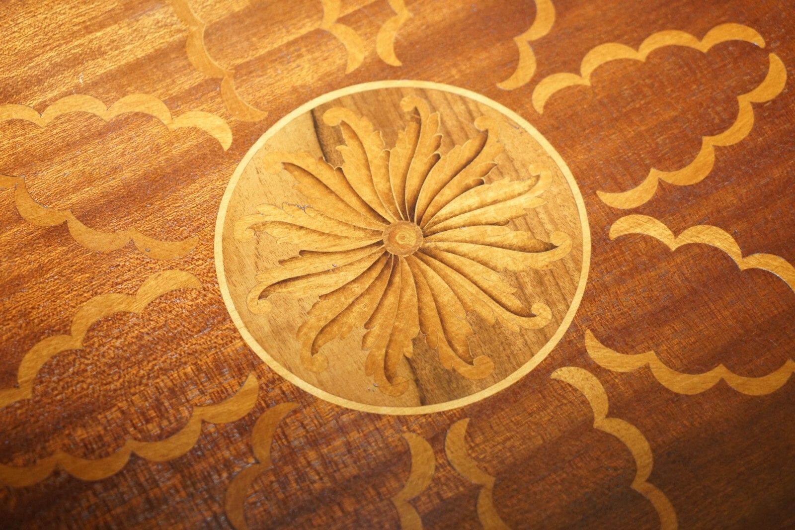Sublime Pair Of Burr Walnut Marquetry Inlay Large Side Tables Lion Paw Castors photo vintage
