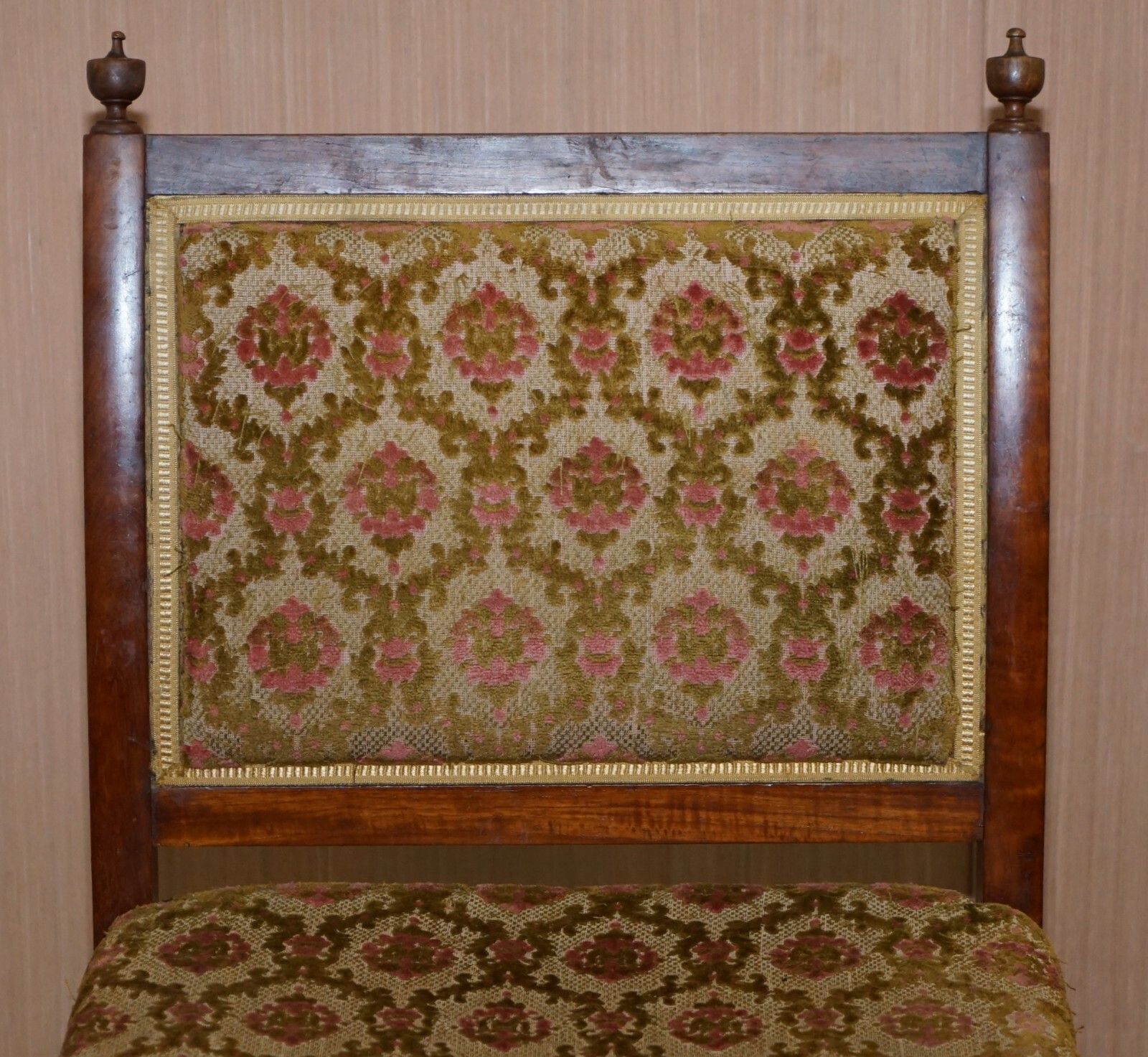 Rare Set Of Six Gothic Revival Ornately Carved Walnut Gilt Metal Fittings Chairs photo vinterior