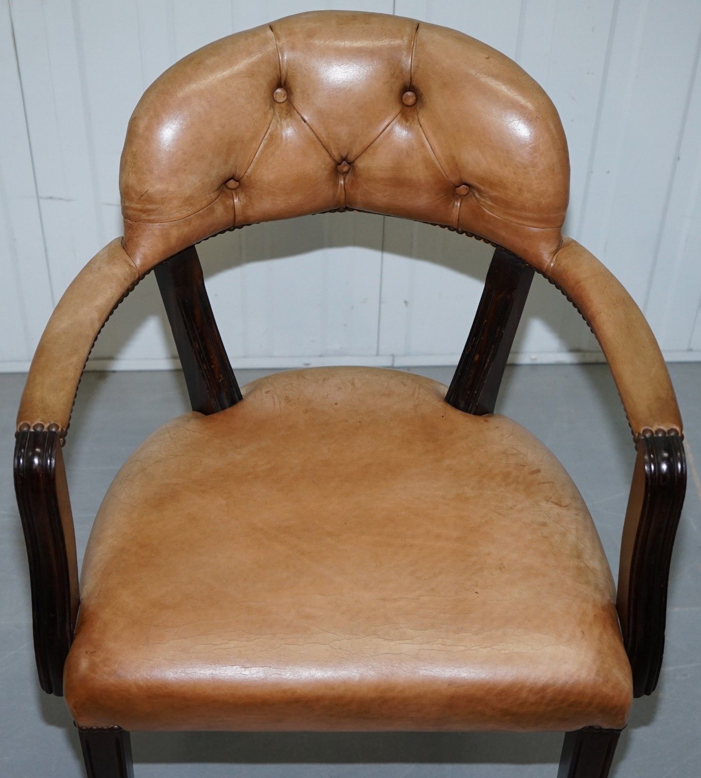 2000.0 Four Rrp £9200 Brown Leather House Of Chesterfield Court Office Dining Chairs photo