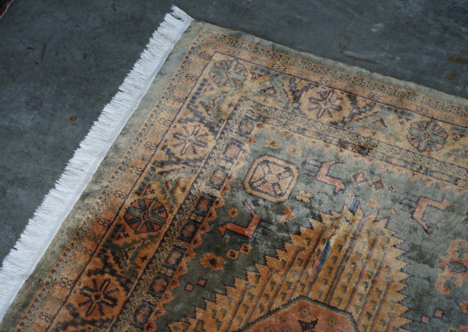 photo for sale Large French 275x182 Cm Antique Aztek Kilim Style Rug / Carpet Very Nicely Aged