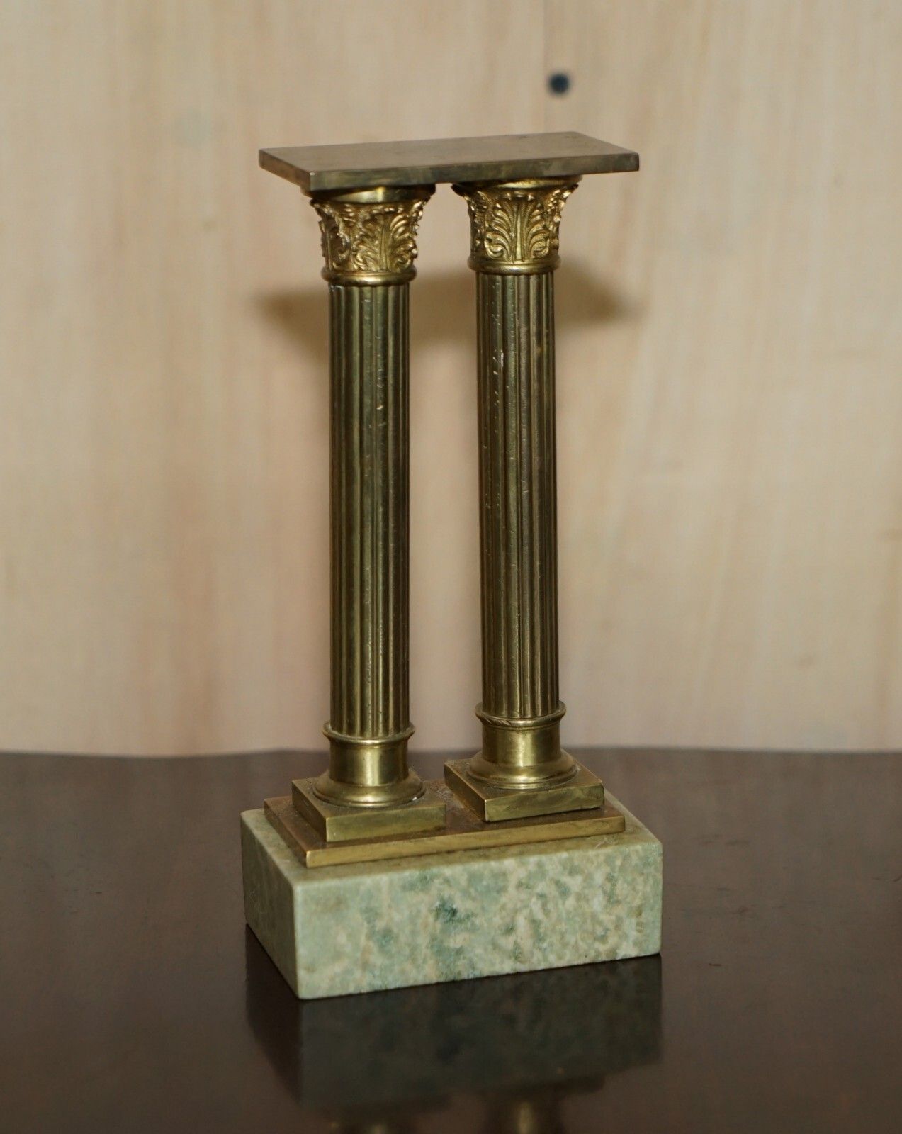 Fine Antique Victorian Marble & Brass Roman Grand Tour Statue Columns Pillars photo furniture