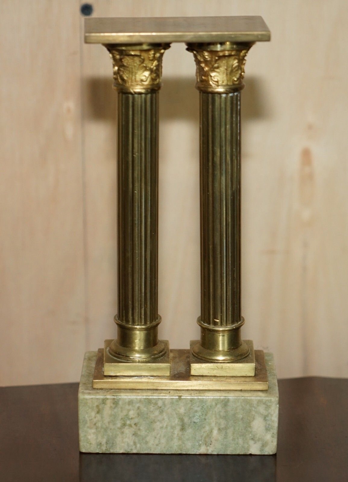 Fine Antique Victorian Marble & Brass Roman Grand Tour Statue Columns Pillars photo vintage