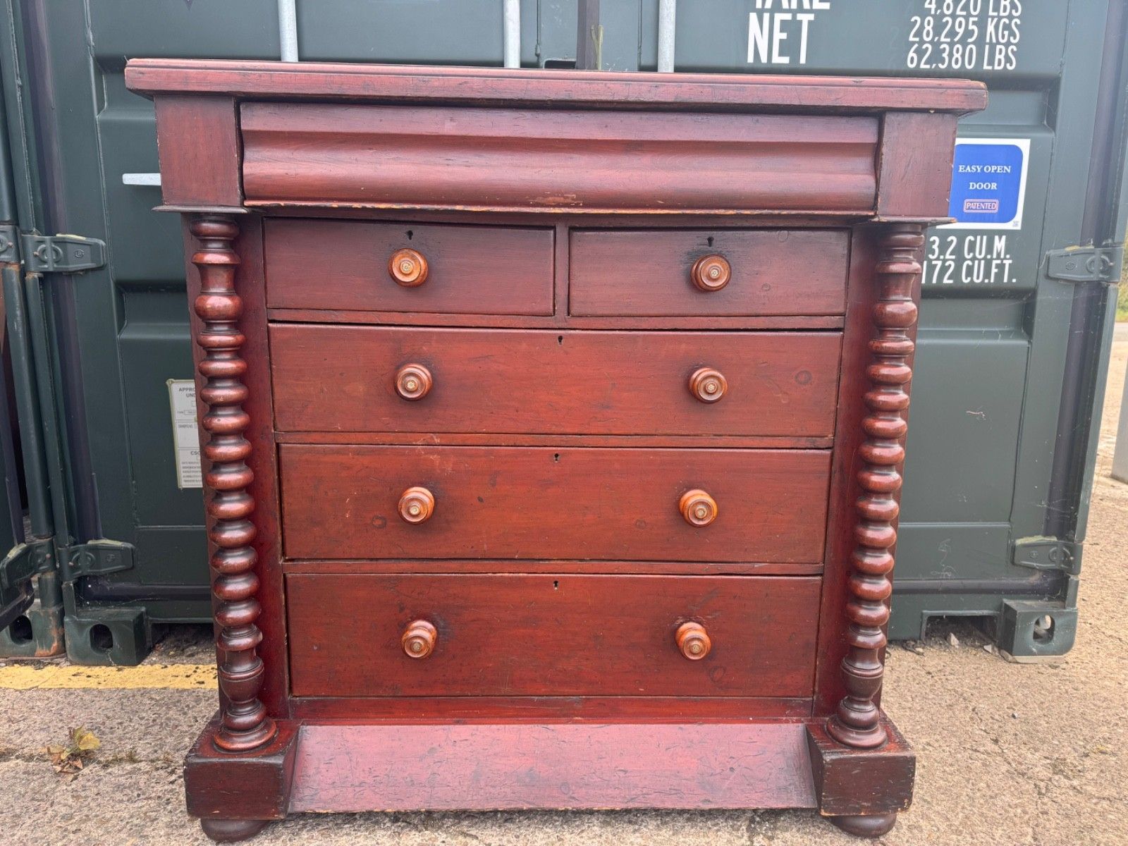 Antique Victorian Mahogany Large Chest Of Drawers