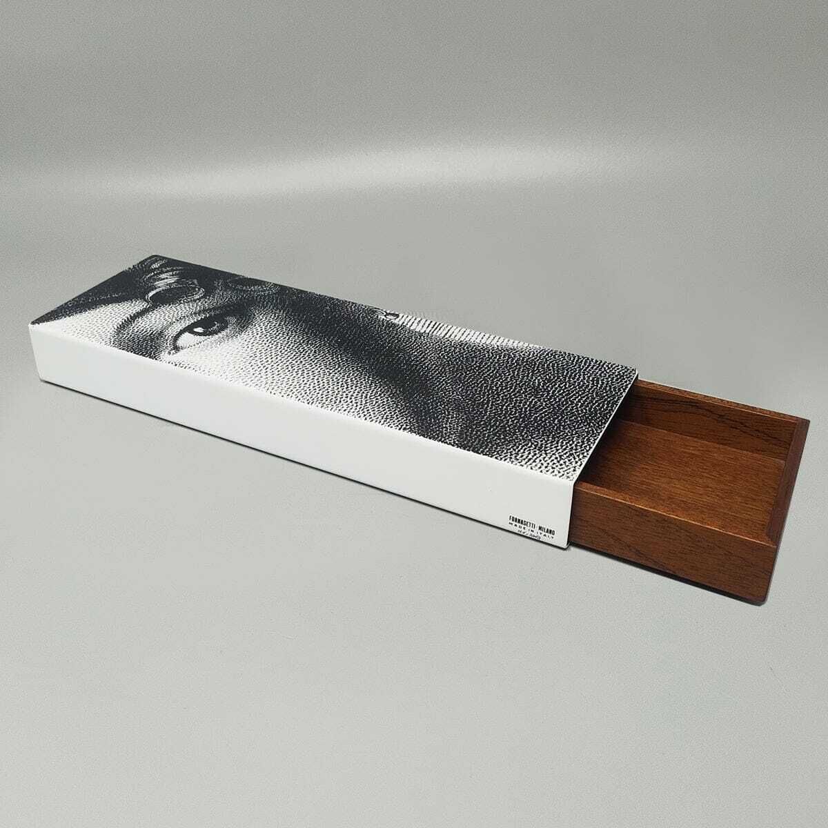 2000s Astonishing Black And White Fornasetti Box Signed Fornasetti. Made In Italy photo vinterior