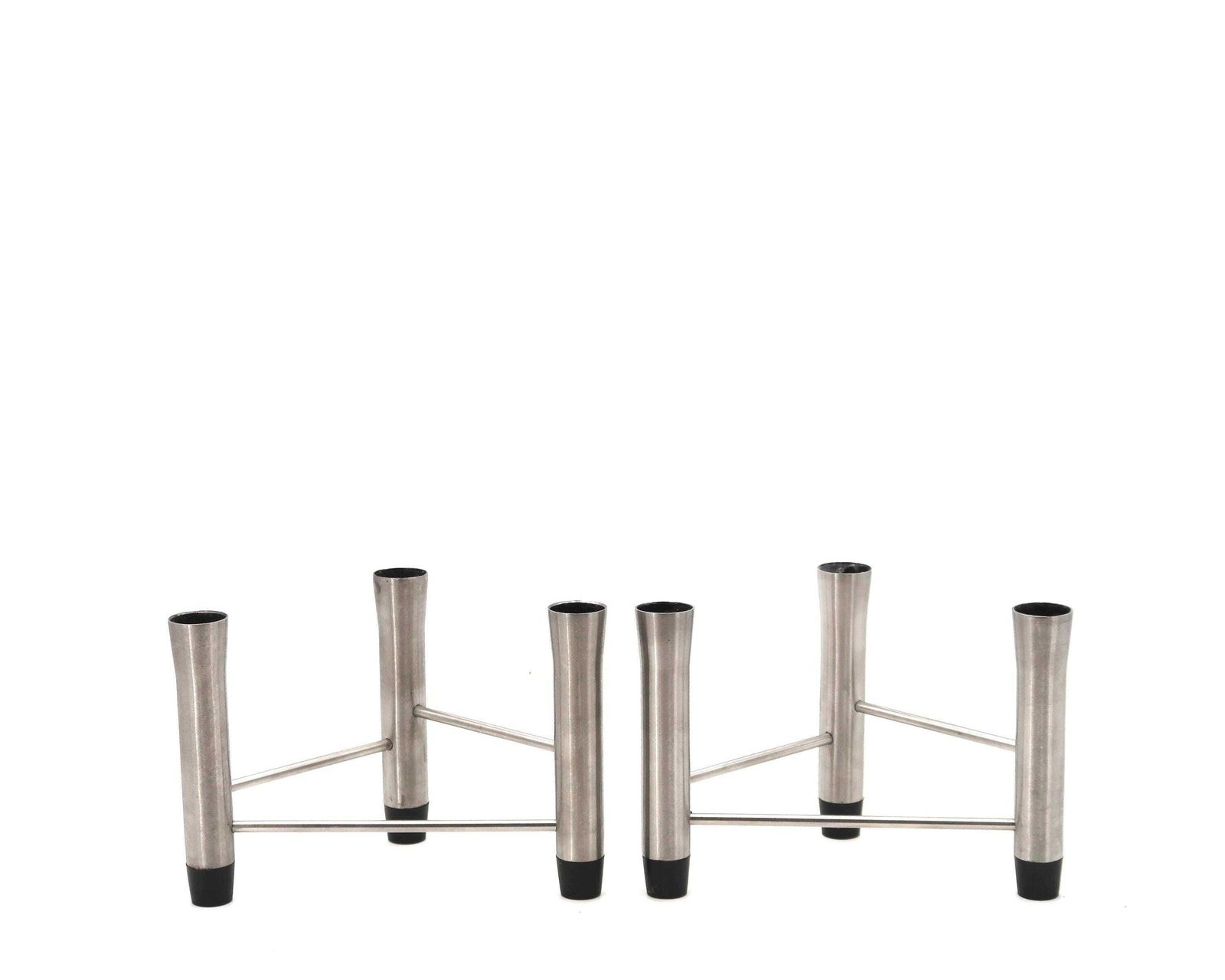 Pair Of Tripod Stainless Steel Candleholders, 1970s / Candlestick, Candle Holder, Danish, Scandivanian, Home Decor photo Home Decor