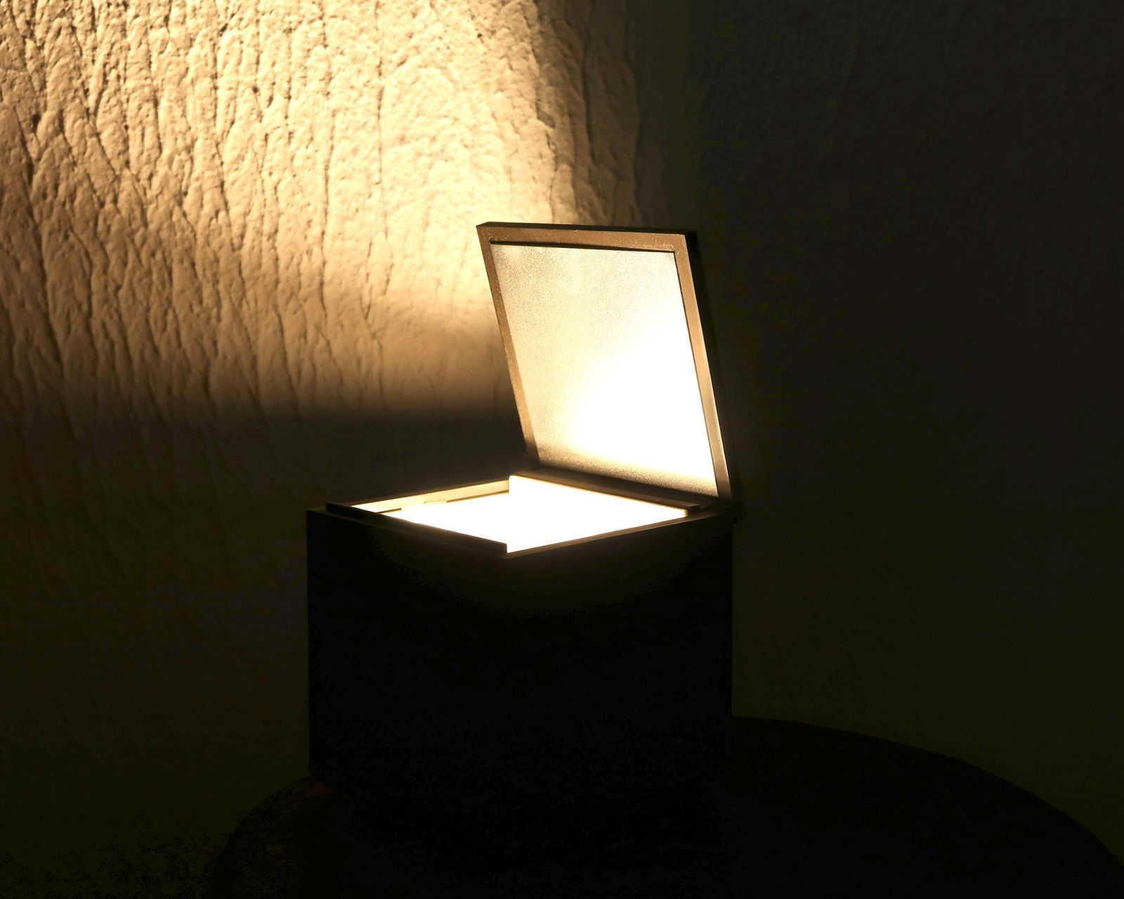 Matte Black Cuboluce Table Lamp, Cini & Nils, Opi Design Milano, 1980s / Cube Minimalist Geometrical Geometry photo 152.0