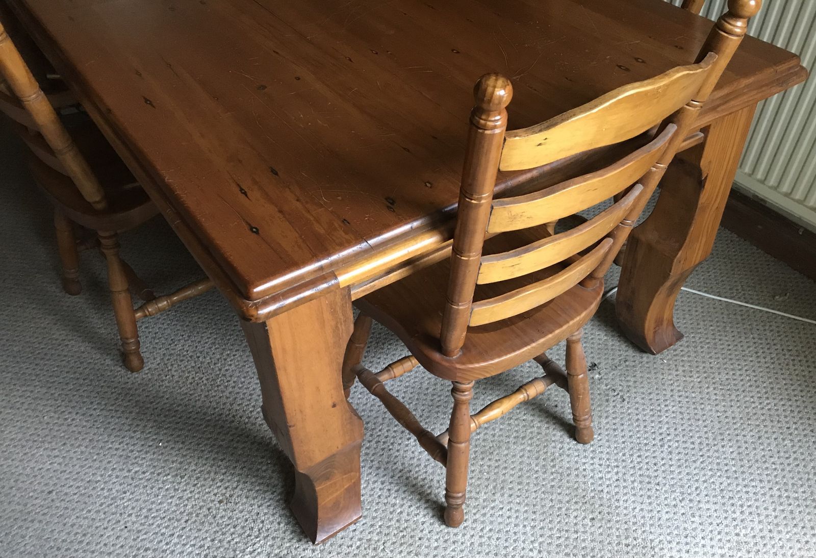 Vintage Solid Australian Wood Farmhouse Table And Chairs photo Furniture