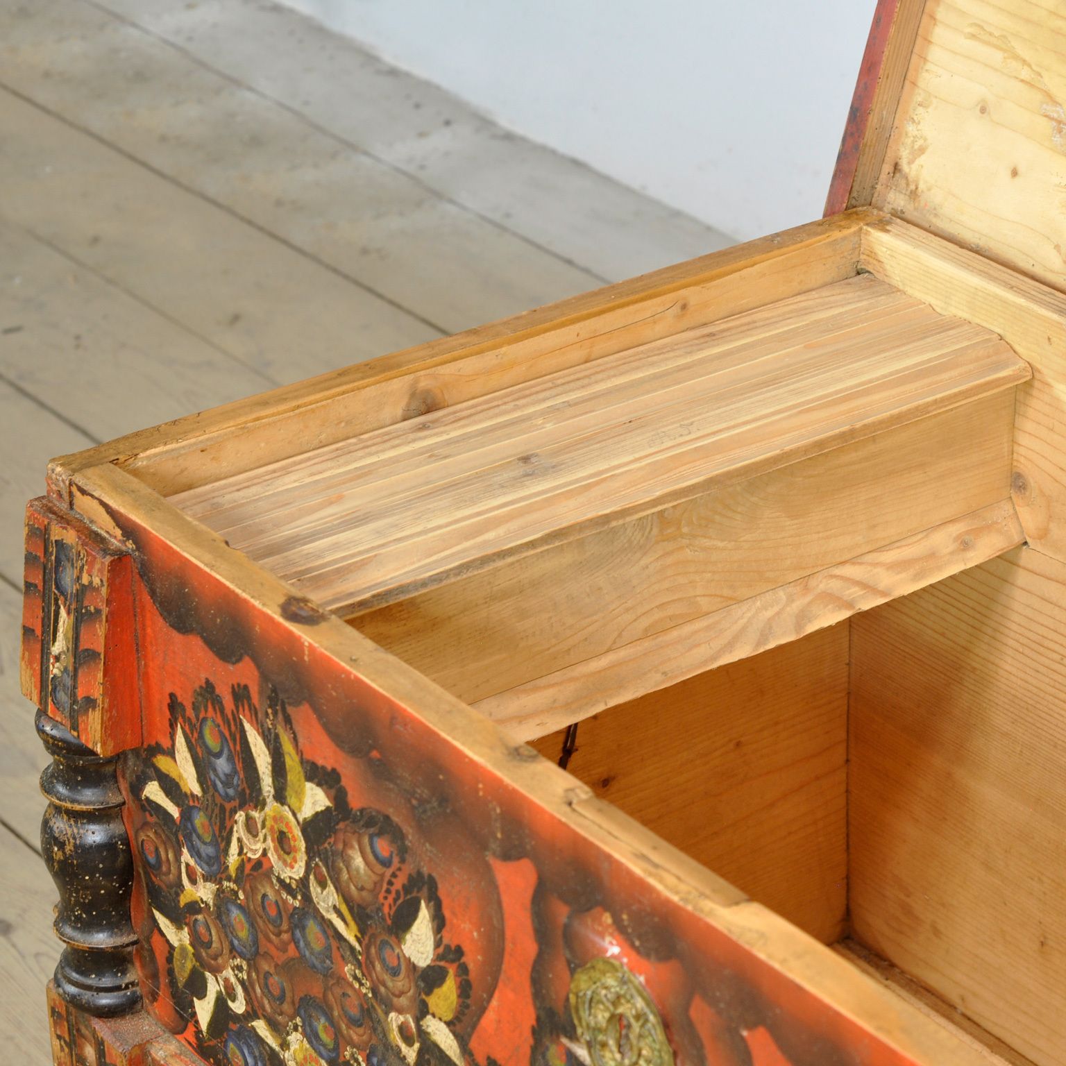 Folk Art Wedding Chest, Circa 1850 photo for sale