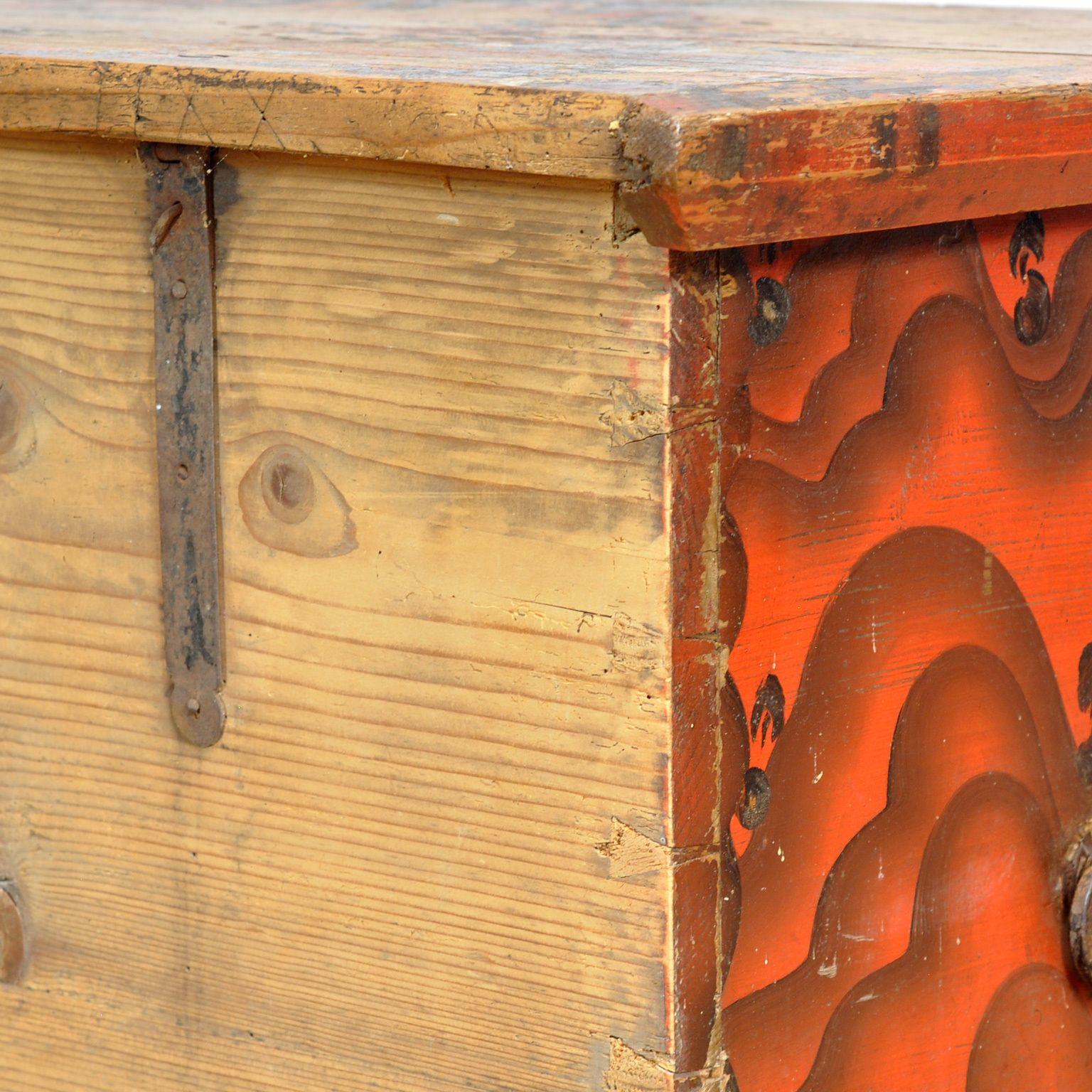 Folk Art Wedding Chest, Circa 1850 photo vinterior