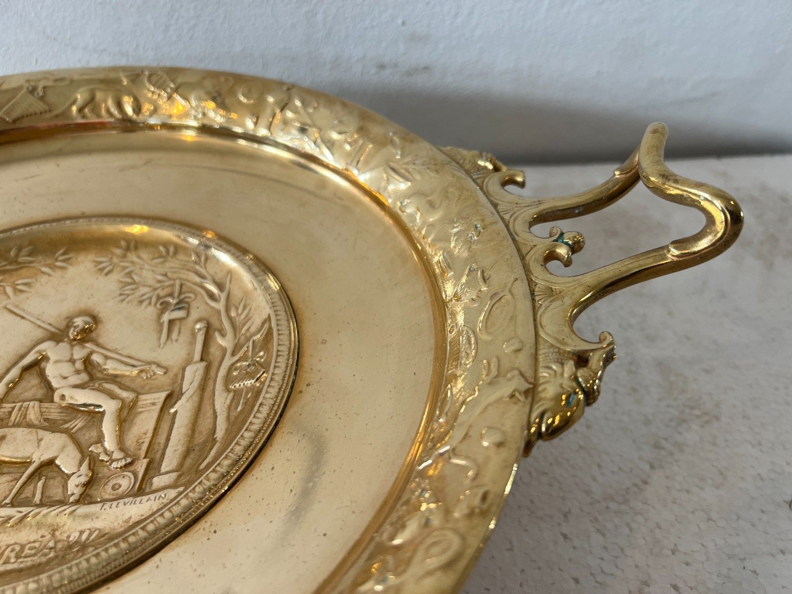 Art Standing Cup In Gilded Broze By "F Levillain Fondeur Barbedienne" 19th Century photo