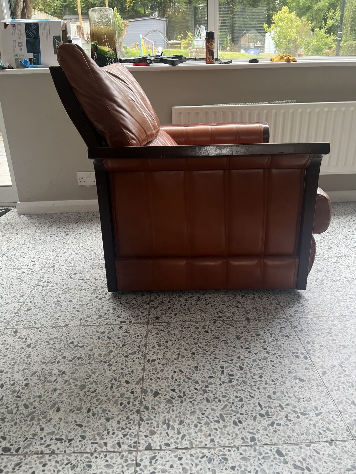 Mid Century Leather And Rosewood Arm Chairs X 2 photo furniture