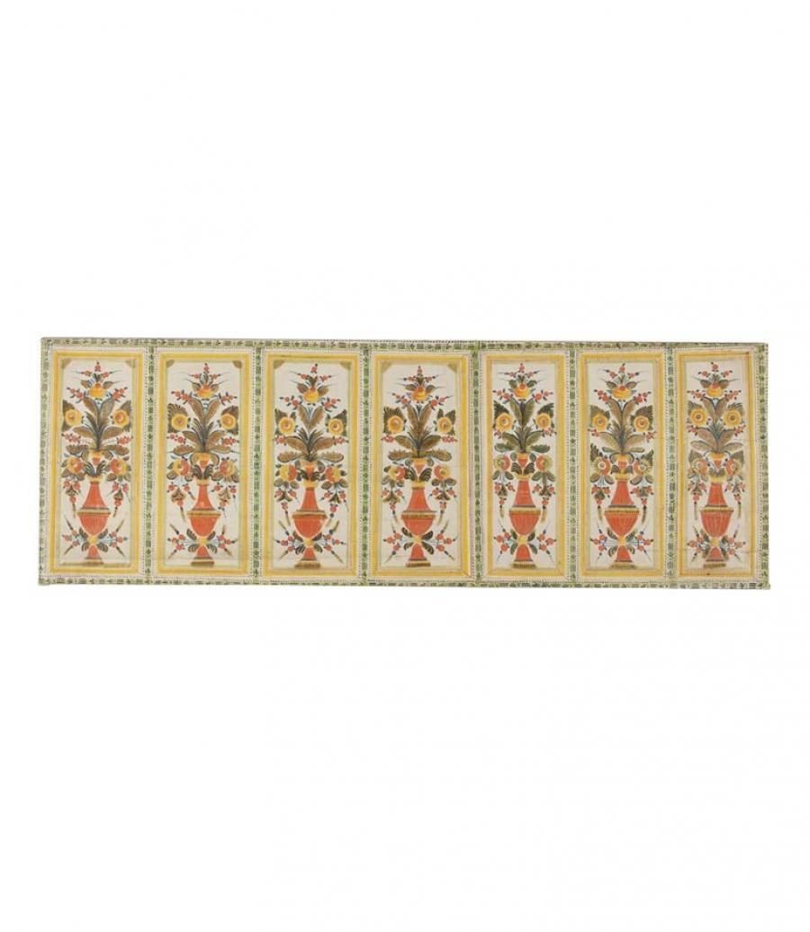 Large 19th Century Swedish Folk Art Fabric Wall Hanging