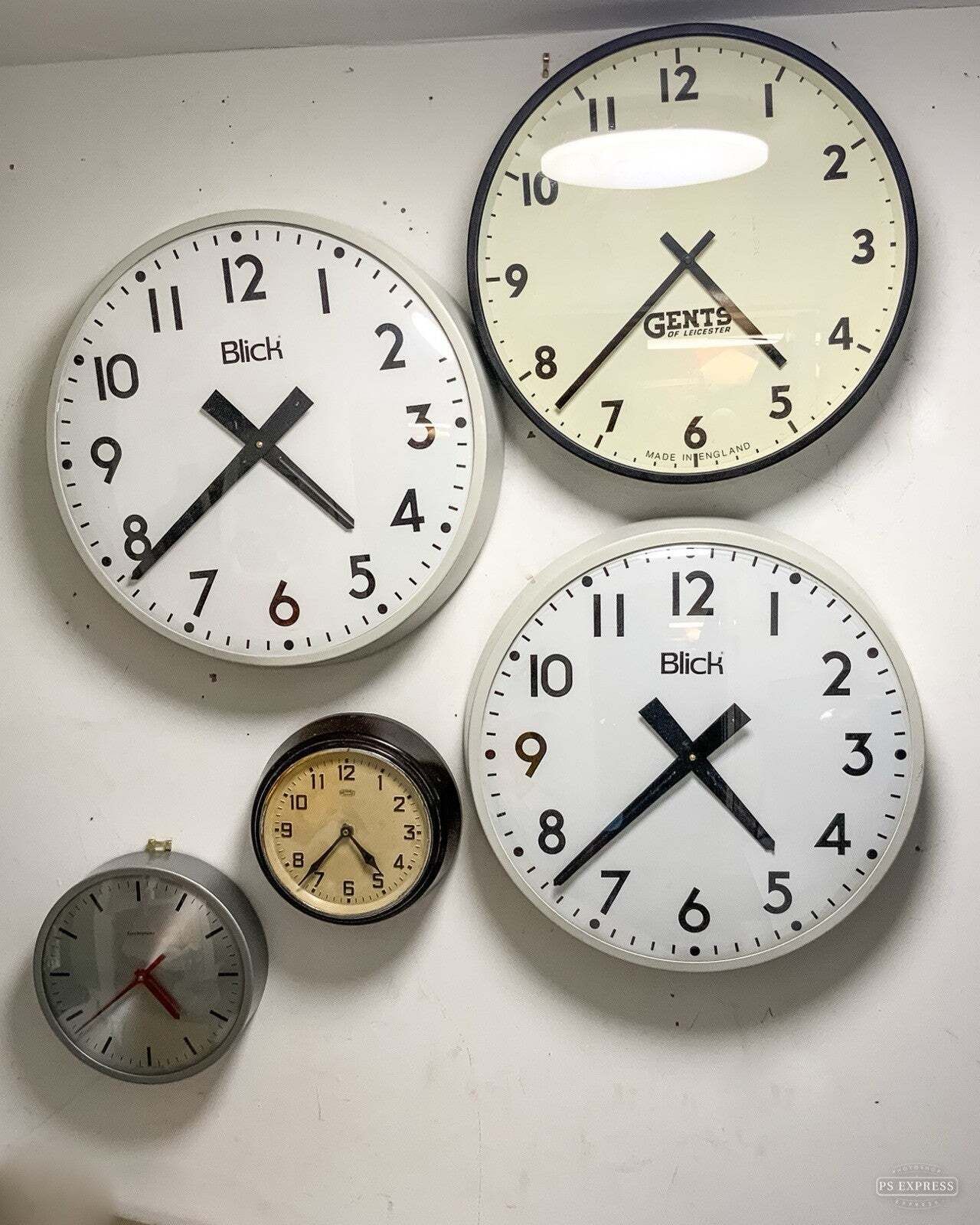 Vintage Industrial Factory Wall Clock By Blick 1960s Design 48cm photo Home Decor