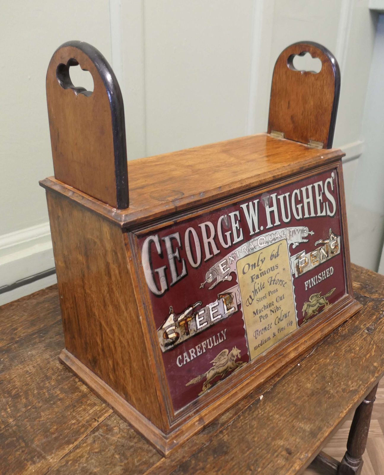 Victorian Advertising Stationers Cupboard, Shop Display Pen Cabinet photo for sale