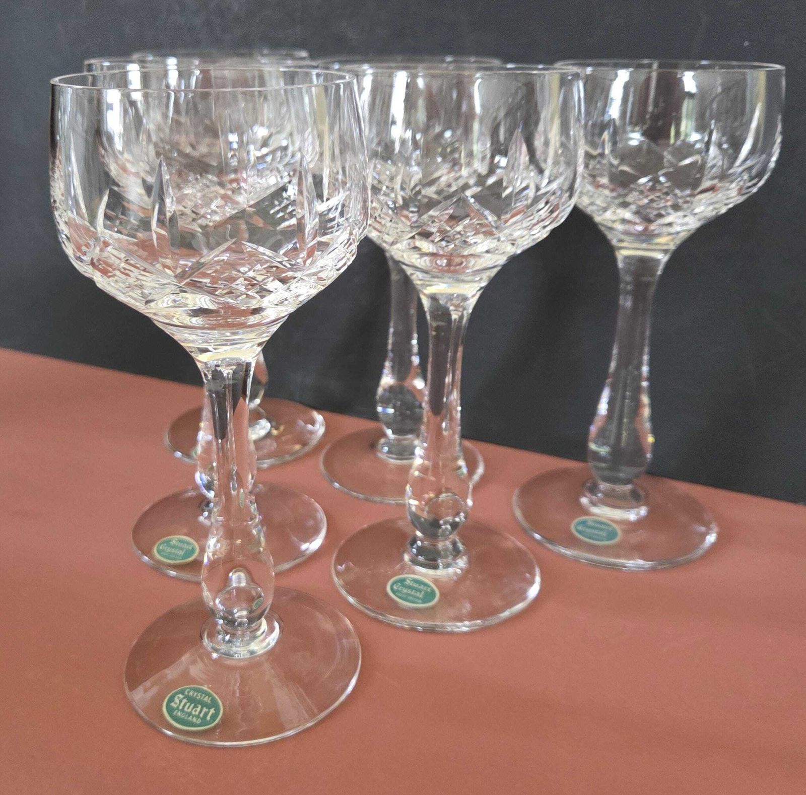 Set Of 6 Vintage Stuart Crystal Glengarry 150ml Hock Wine Glasses, 1970s photo 106.0