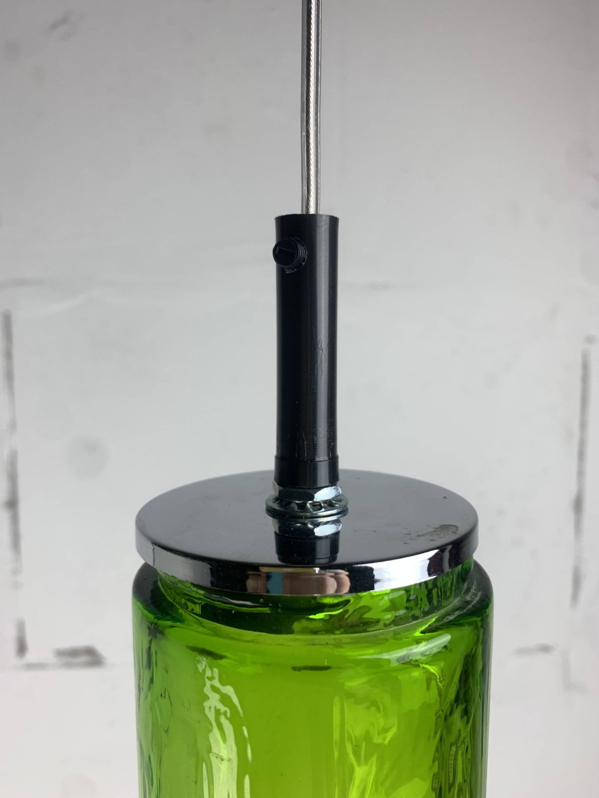 Midcentury Extra Large Green Glass Tube Pendant, Staff Leuchten 1960s 1970s photo Lighting