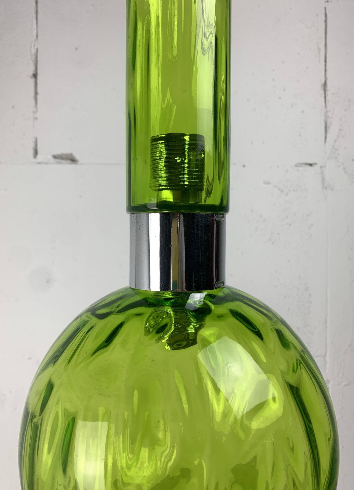 Lighting Midcentury Extra Large Green Glass Tube Pendant, Staff Leuchten 1960s 1970s photo