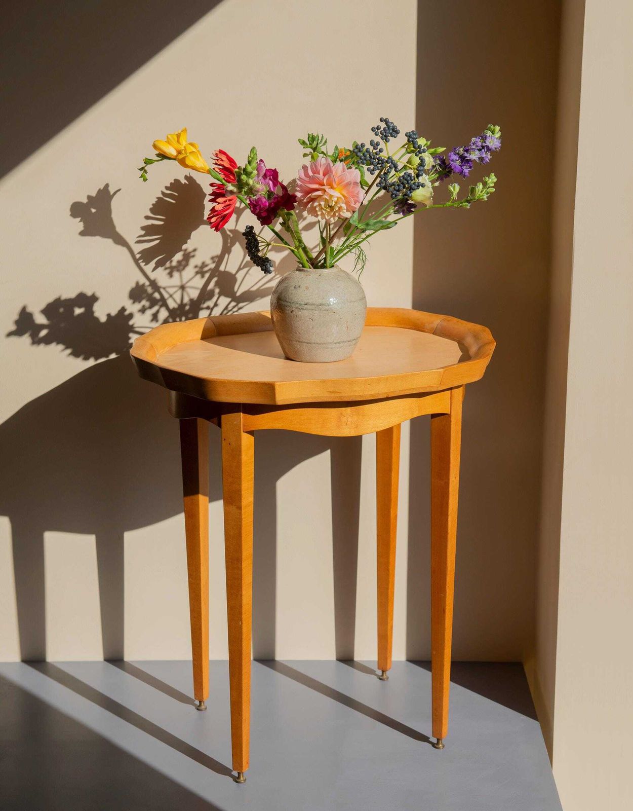 Art Deco Side Table, Antique Coffee Table With Tapered Legs, Scalloped Console Table, Rustic Oval Hall Table, Colonial Home Decor photo furniture