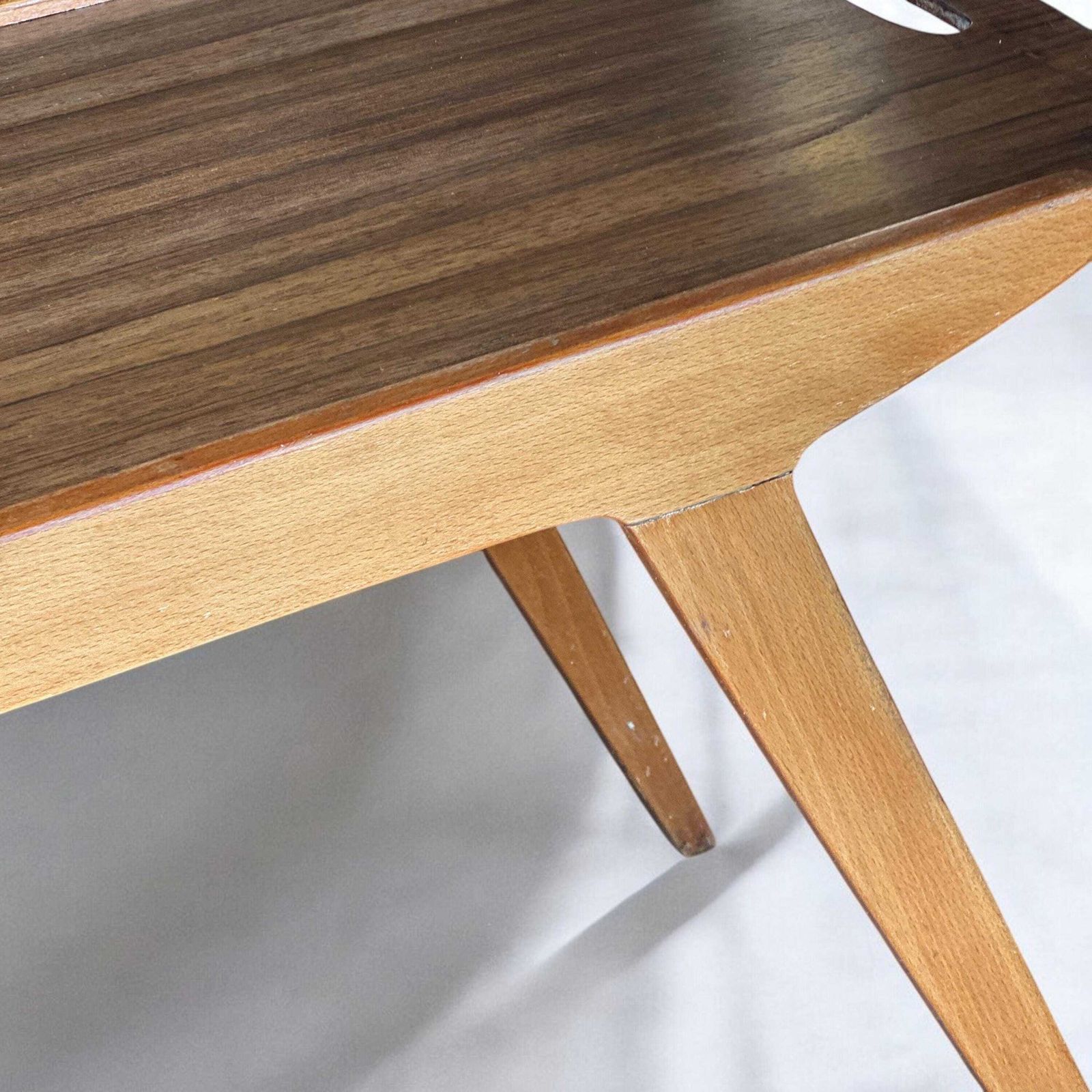Midcentury Tray Coffee Table Teak And Birch 1960s Design Scandinavian Style photo for sale