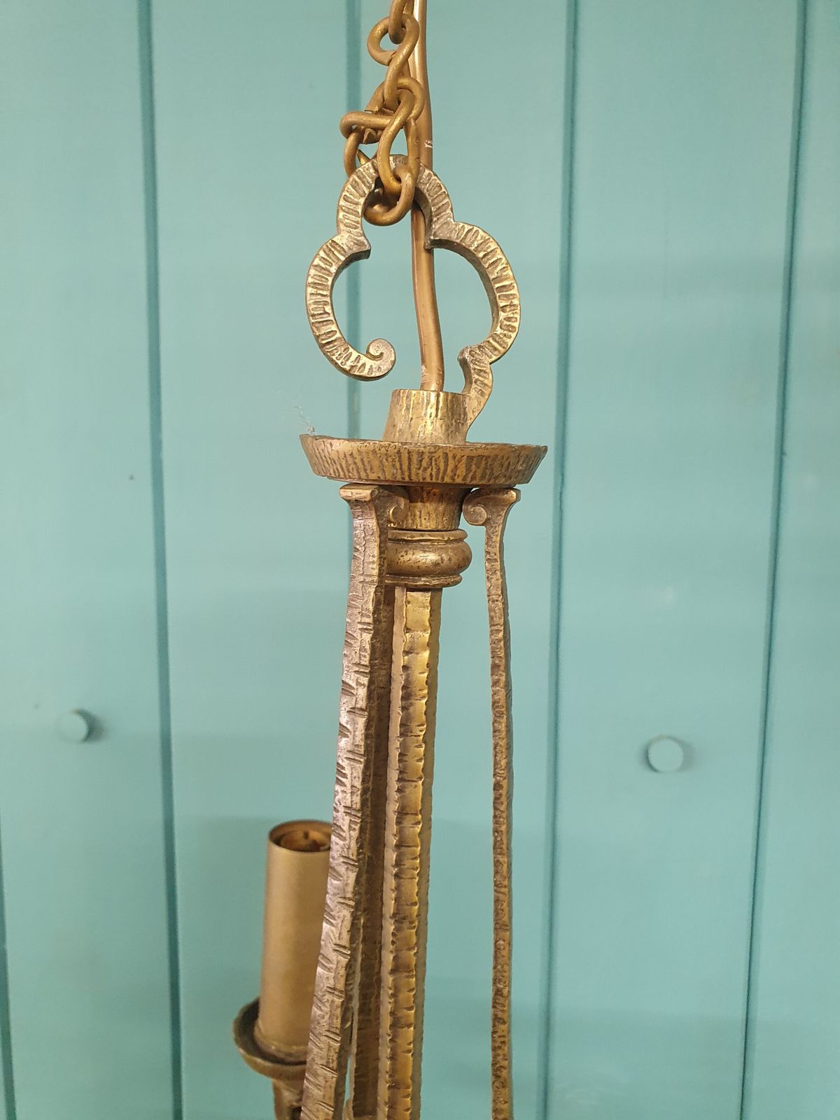 Small Deco Three Arm Chandelier photo vinterior