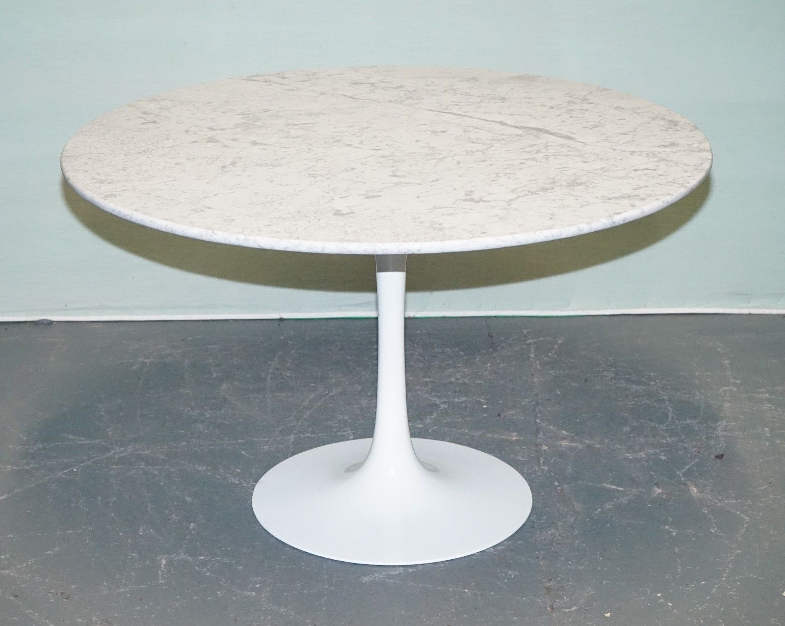 Vintage 1960s Arkana Tulip Dining Marble Top Table By Maurice Burke photo furniture