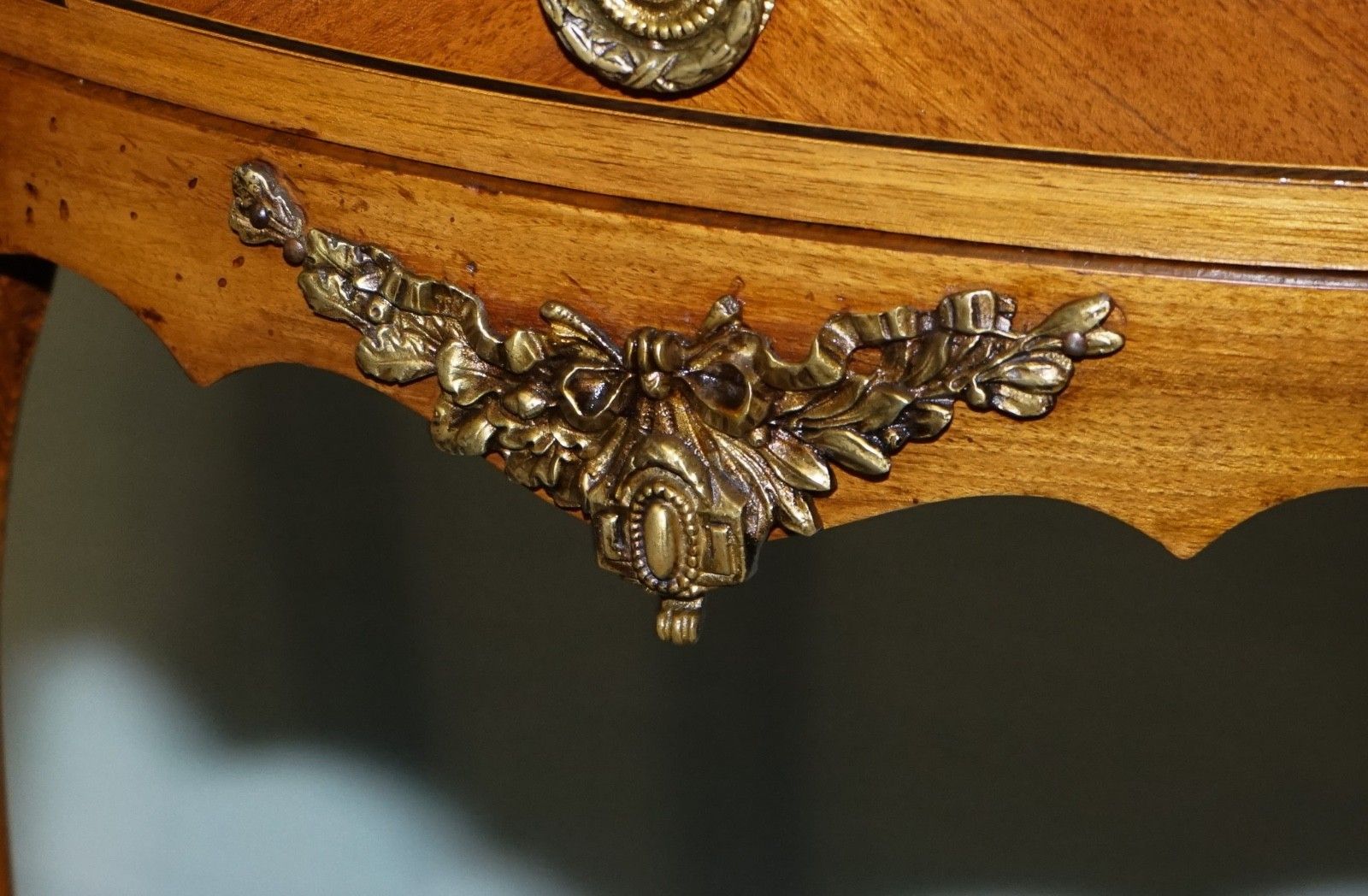 Louis XV Style Marquetry Side Table Nightstand With Gilt Gold Mounts photo buy