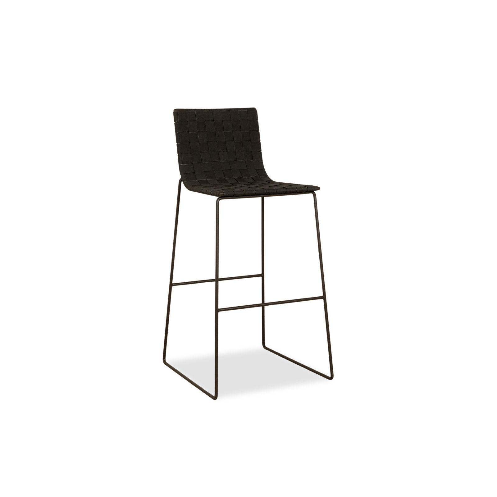 Andreu World Trenza Metal Fabric Wicker High Chair Black Grey Anthracite Outdoor