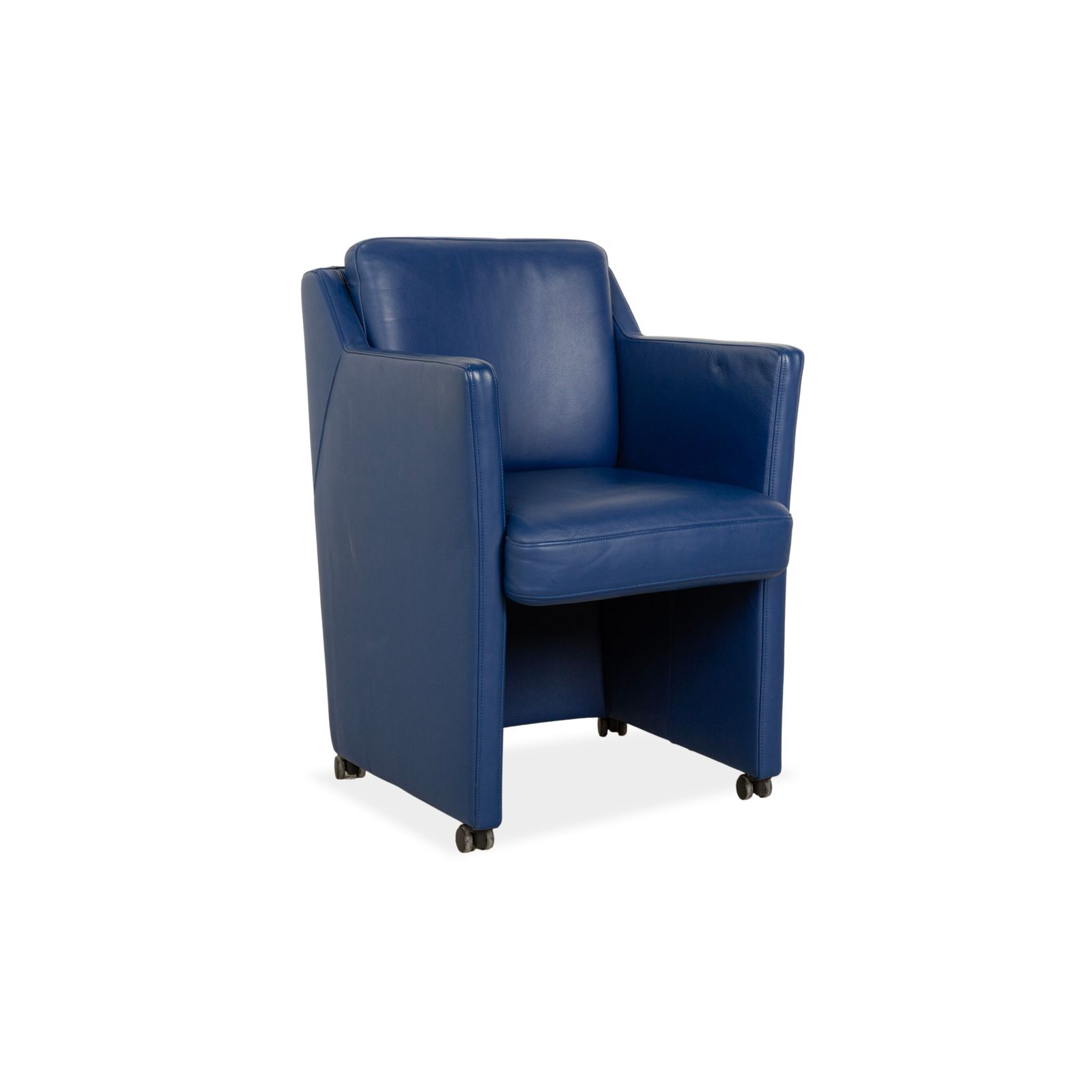 Rolf Benz Leren Fauteuil Blauwe Wielen