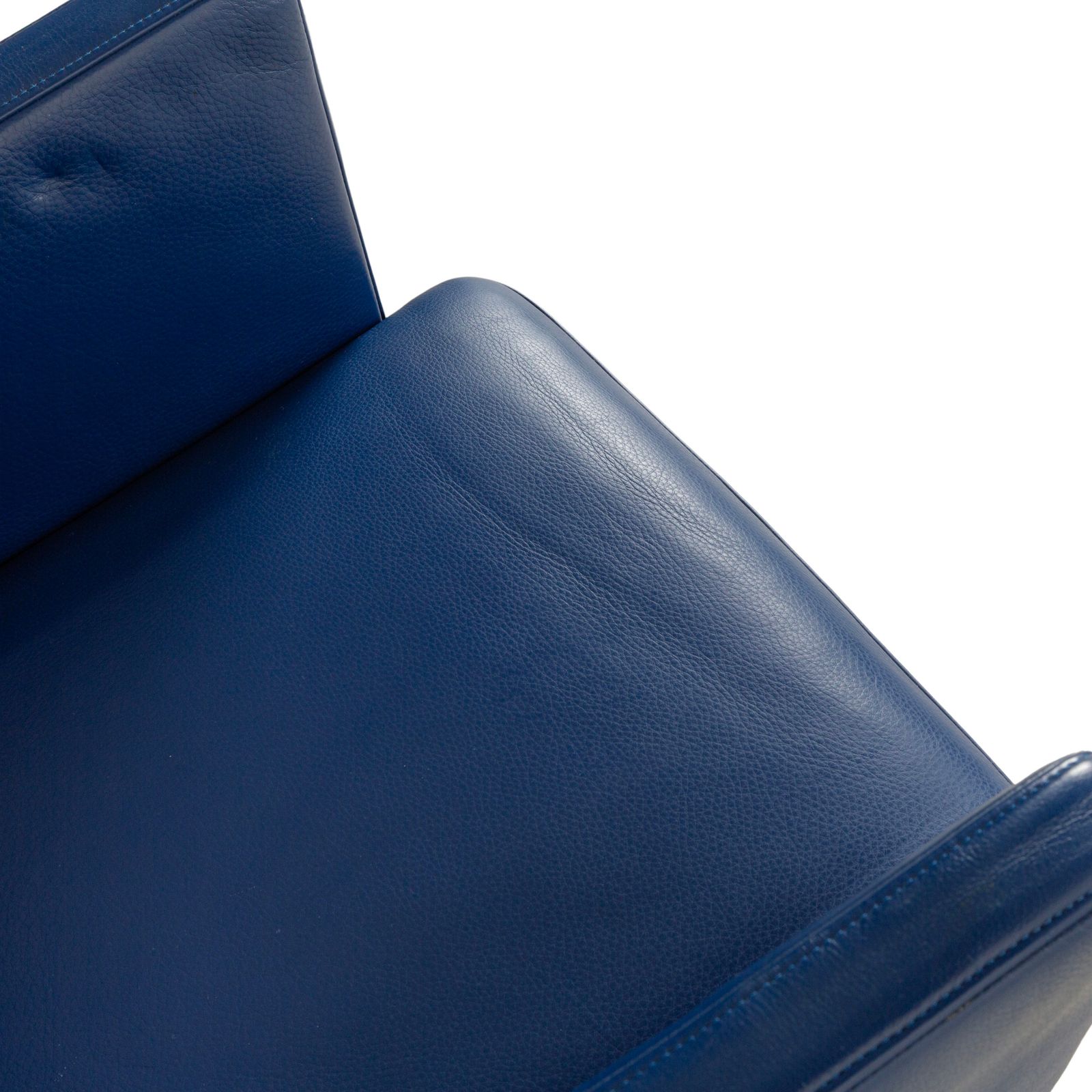 Fauteuil Rolf Benz en cuir bleu, à roulettes photo vinterior