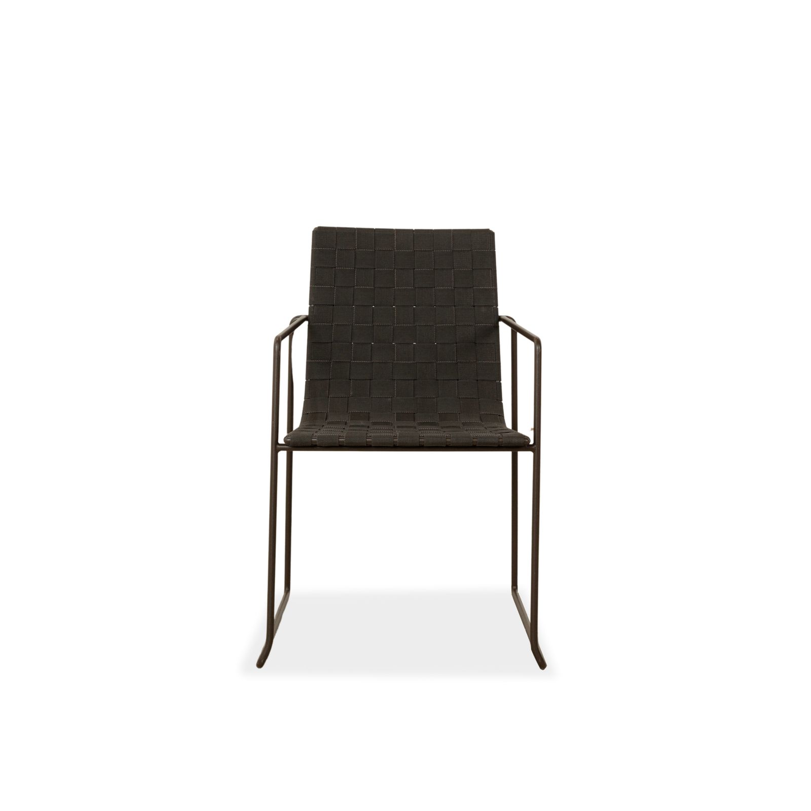 Mobilier Chaise Andreu World Trenza en métal, noire brun foncé, extérieur photo