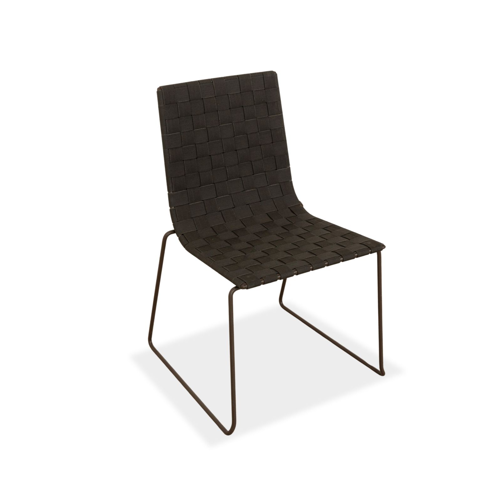 Lot de 6 chaises Andreu World Trenza en métal, noir et brun foncé, usage extérieur photo for sale