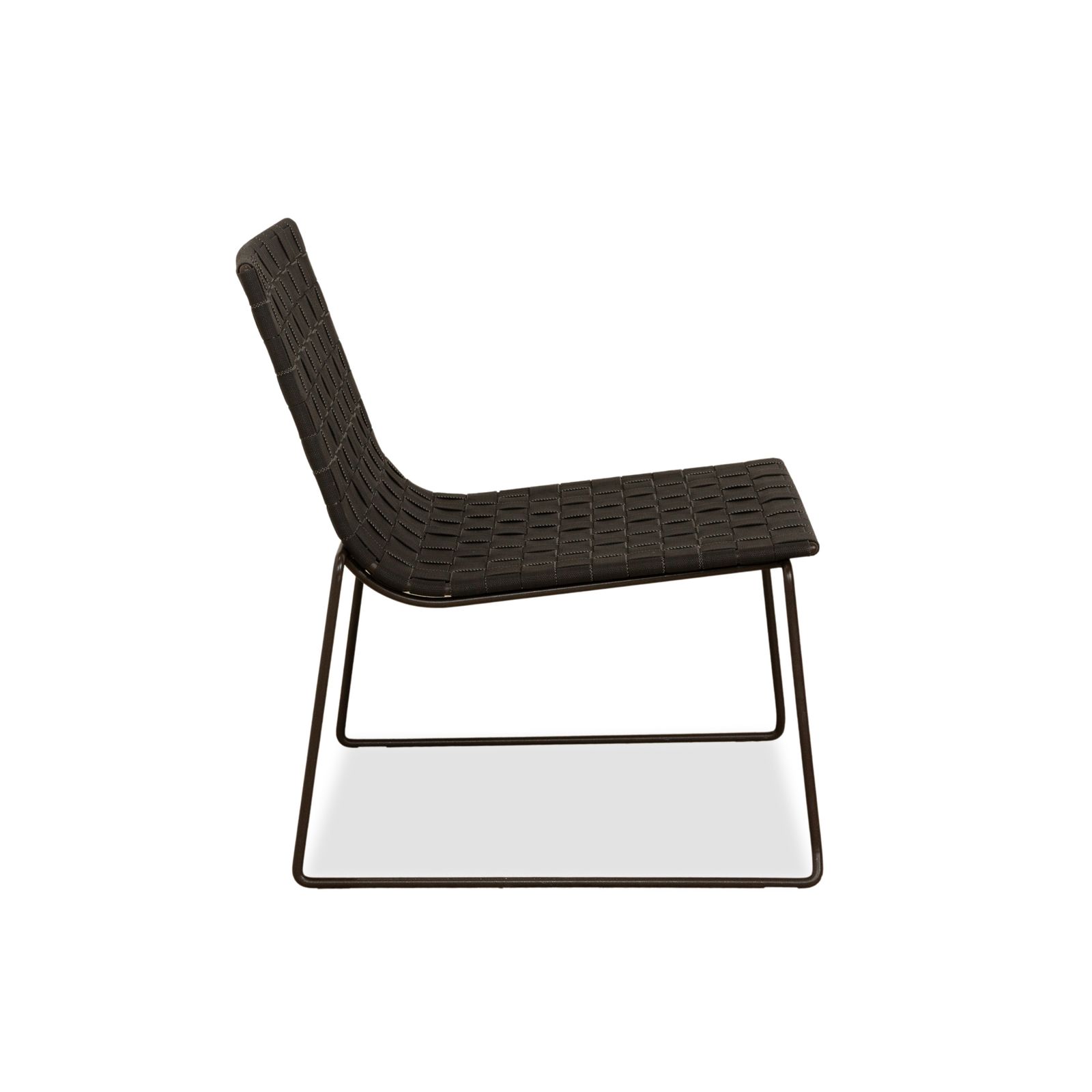 Fauteuil outdoor Andreu World Trenza en métal et tissu tressé, noir, gris anthracite photo buy
