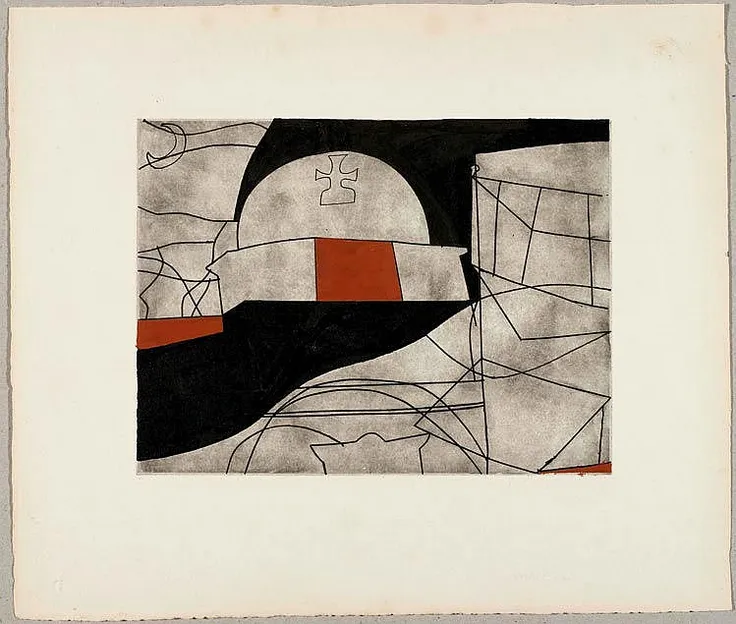 5048.0 Ben Nicholson Paros With Balcony (Variation With Hand Colouring)  (1965) photo