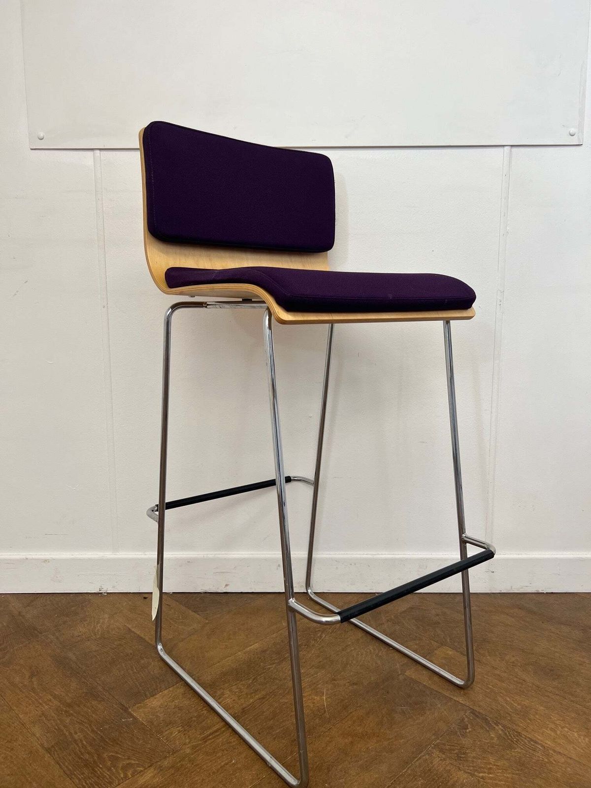 Orangebox Peak 03u Purple Cloth Wooden Stool (Set Of 4 Available) photo furniture